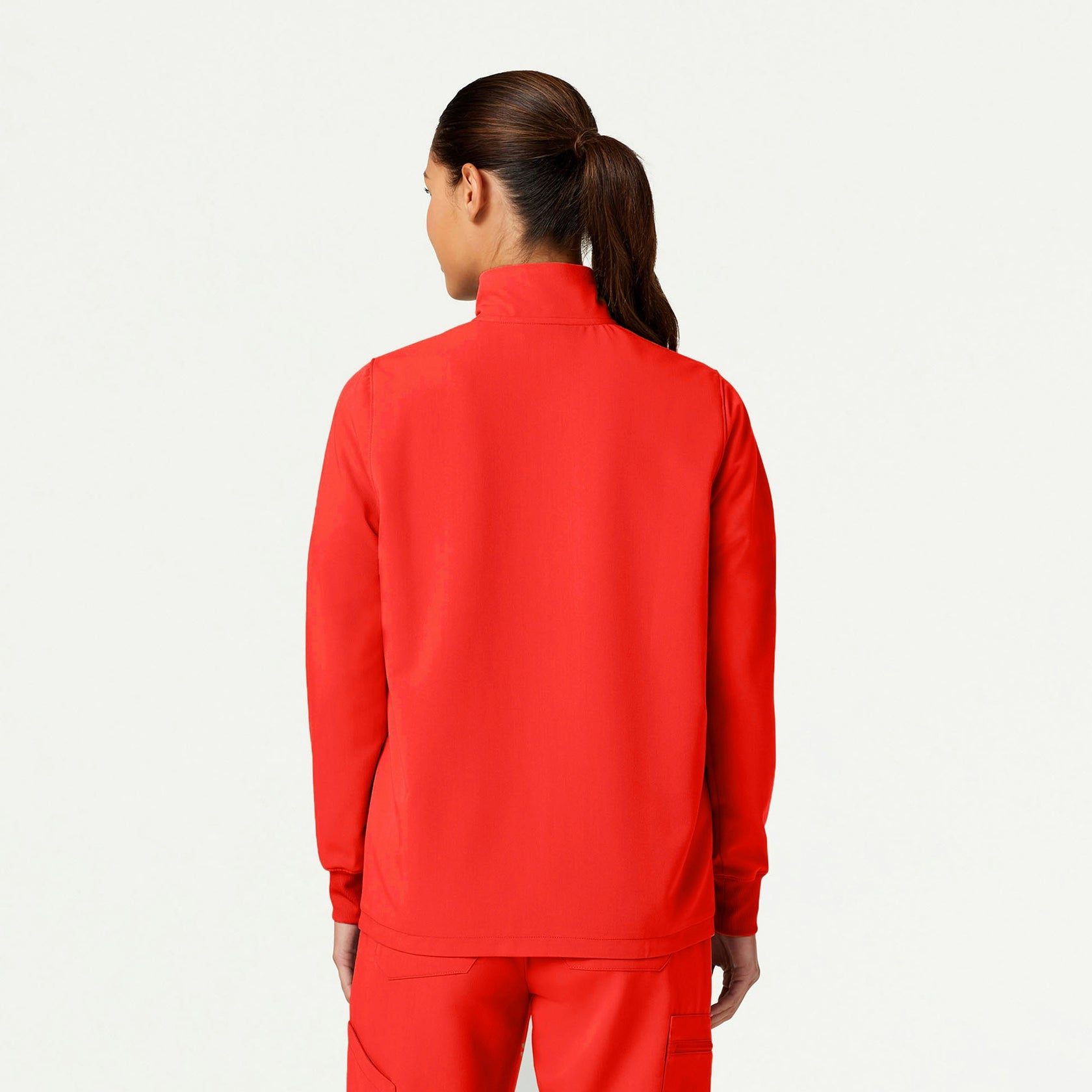 Ceri Essential 6-Pocket Scrub Jacket - Solar Red - WOMEN'S JACKETS - Jaanuu