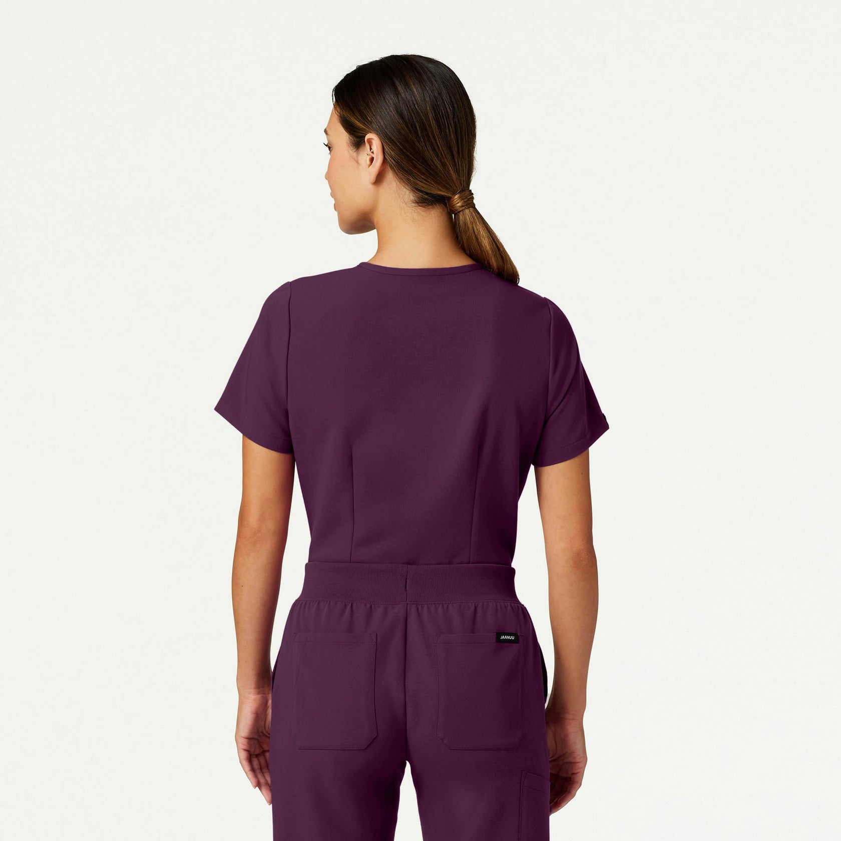 Rhena Slim Essential 1-Pocket Scrub Top - Dark Amethyst - WOMEN'S TOPS - Jaanuu