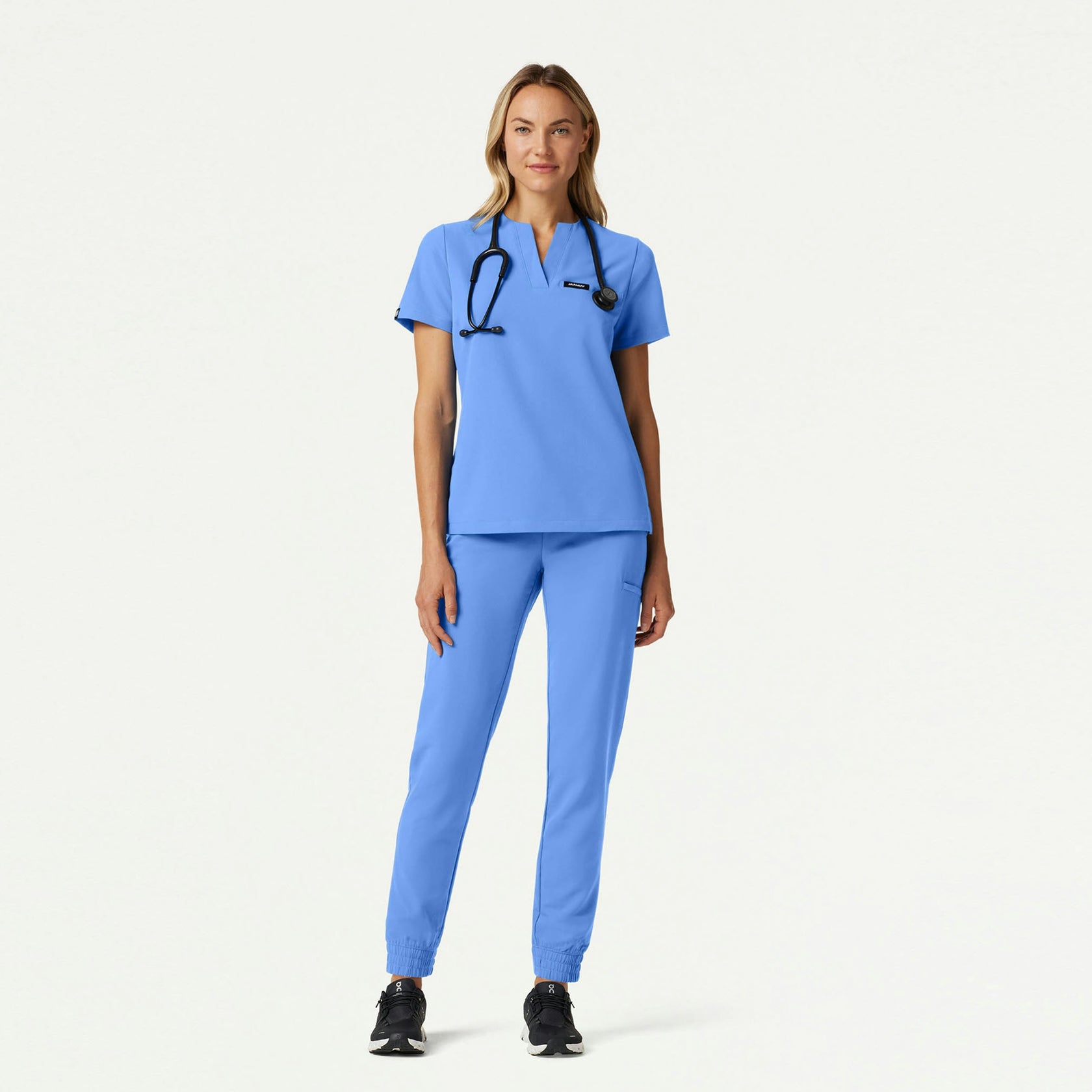 Andra Slim 1-Pocket Scrub Top - Ceil Blue - WOMEN'S TOPS - Jaanuu