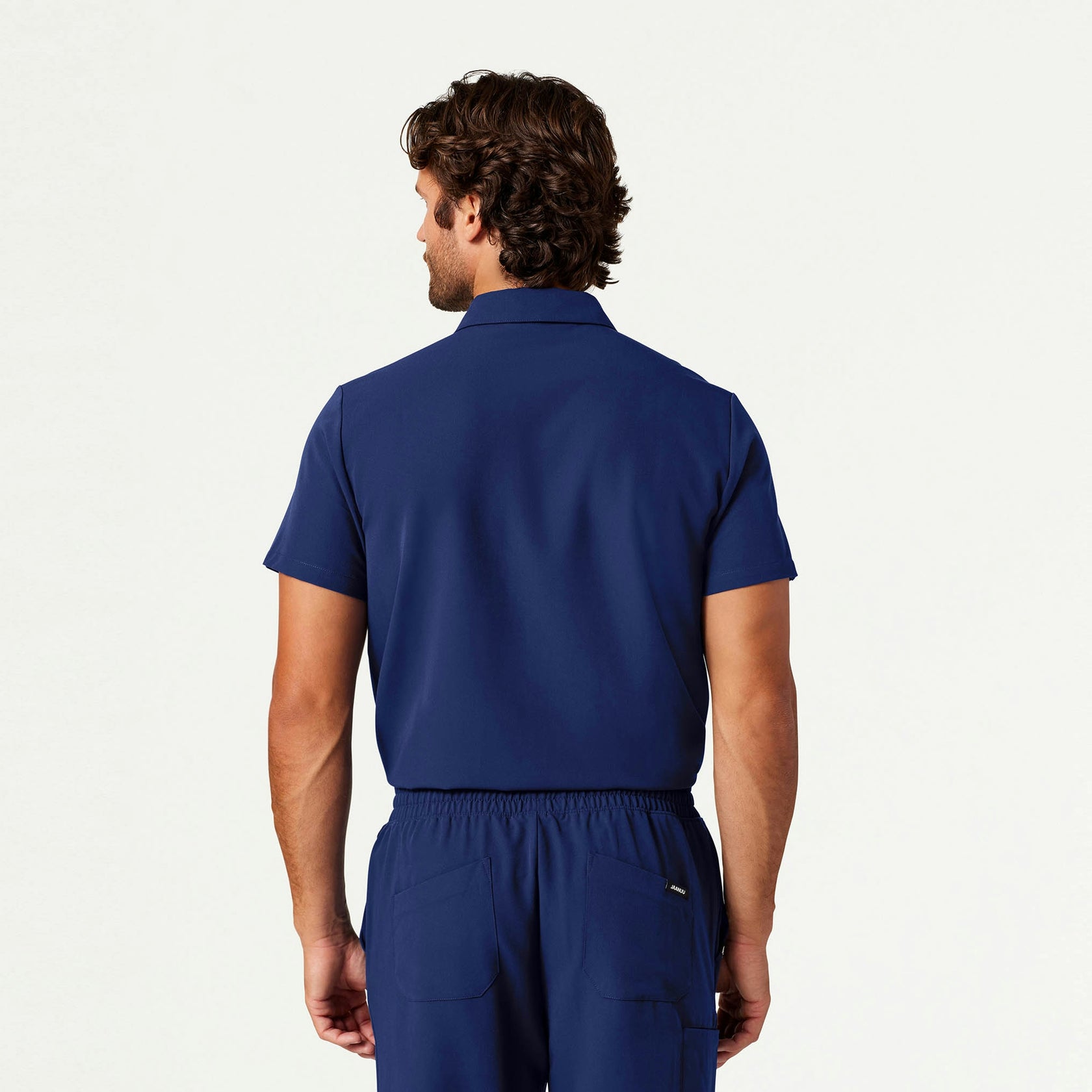 Axis Polo Scrub Top - Navy Blue - MEN'S TOPS - Jaanuu