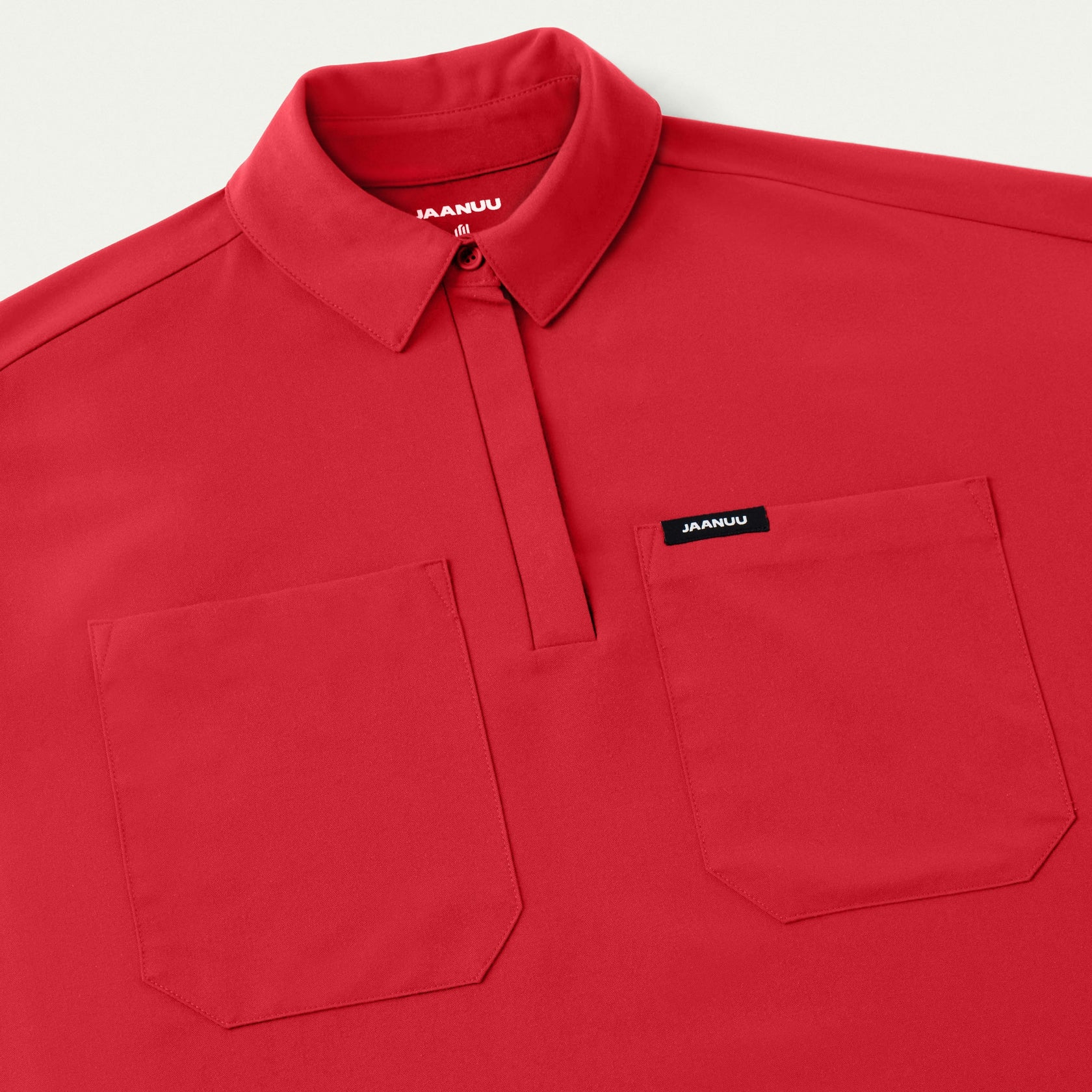 Acta Oversized 2-Pocket Scrub Top - Brilliant Red - WOMEN'S TOPS - Jaanuu