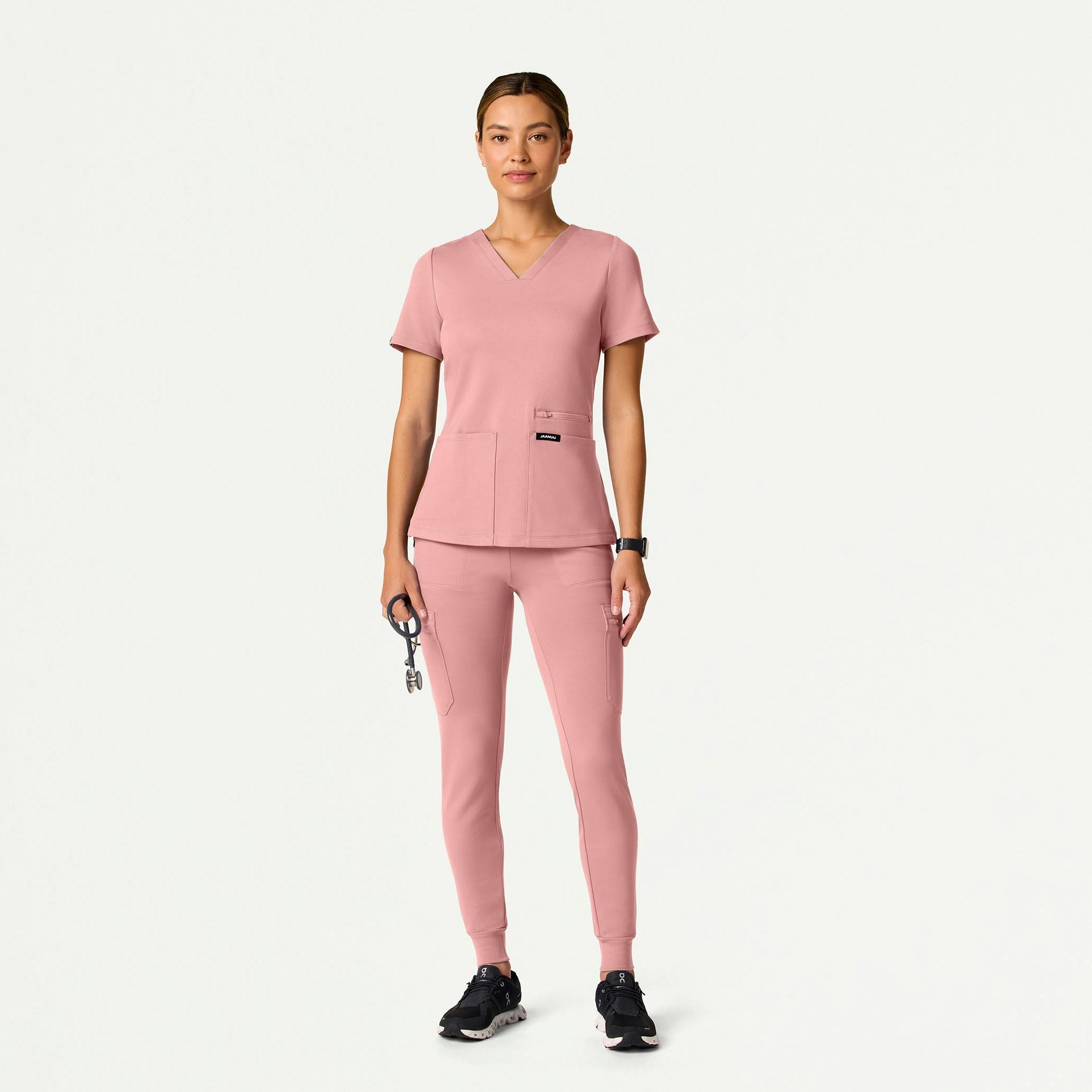Kait 10-Pocket Skinny ULTRAsoft Scrub Jogger - Mauve - WOMEN'S PANTS - Jaanuu