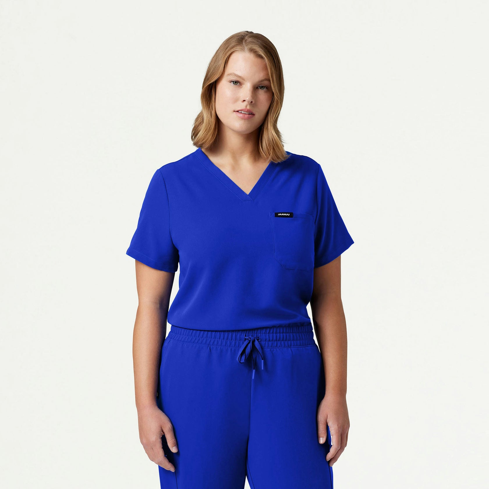 Rhena Essential 1-Pocket Scrub Top - Electric Blue - WOMEN'S TOPS - Jaanuu