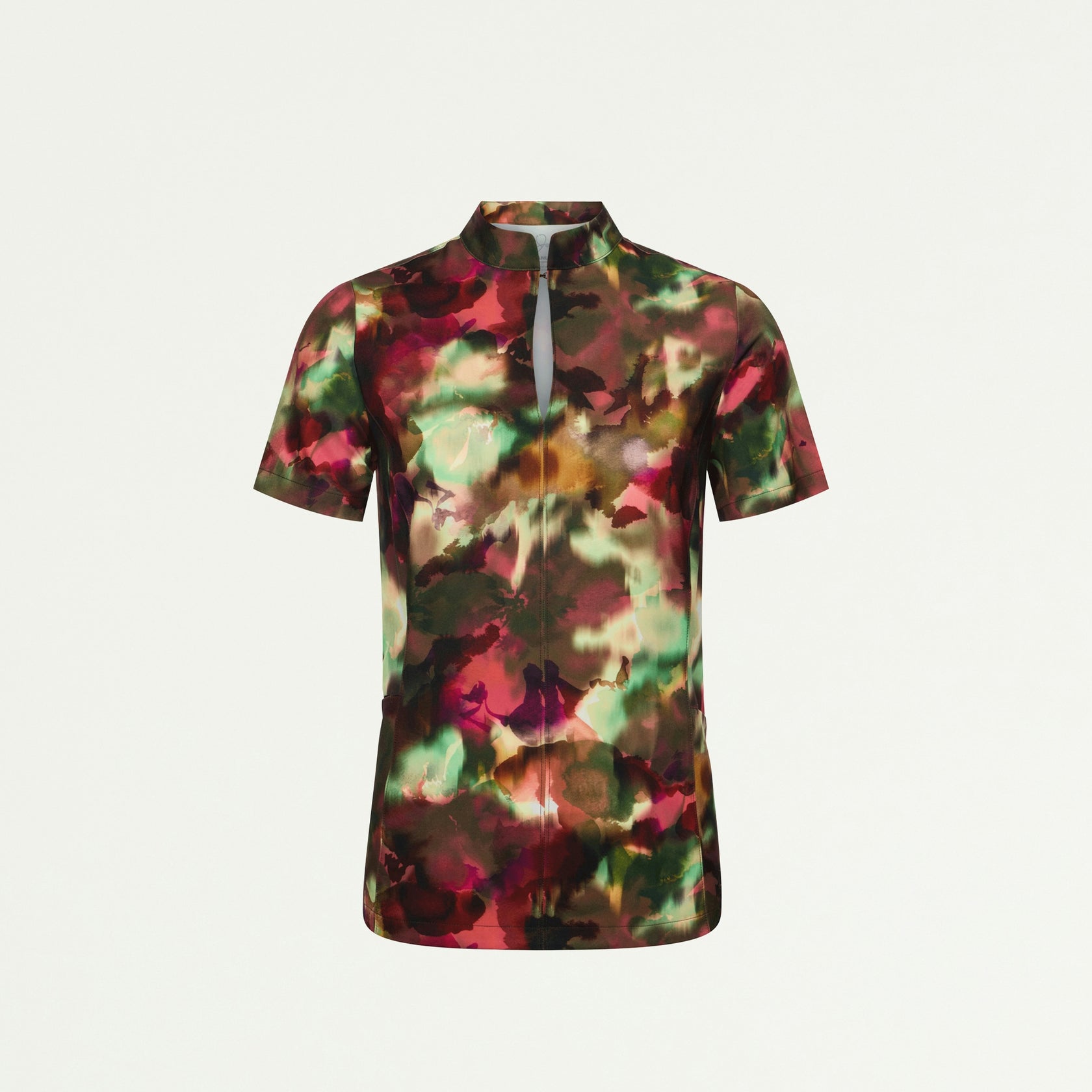 Aria Fit & Flare Mock-Neck Scrub Top - Floral Haze - WOMEN'S TOPS - Jaanuu