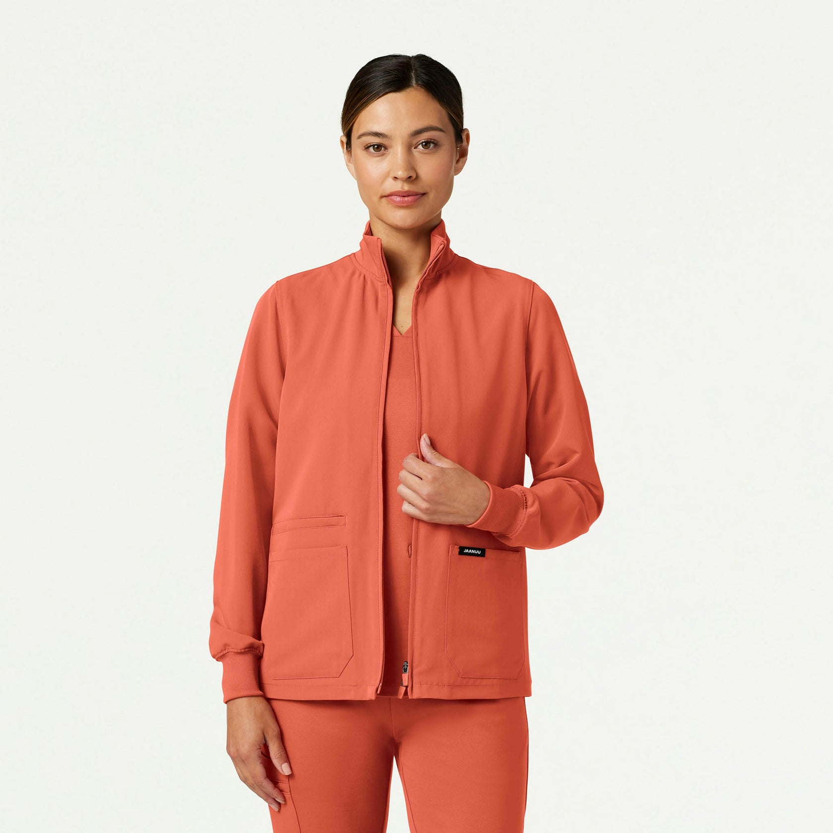 Ceri Essential 6-Pocket Scrub Jacket - Terra - WOMEN'S JACKETS - Jaanuu