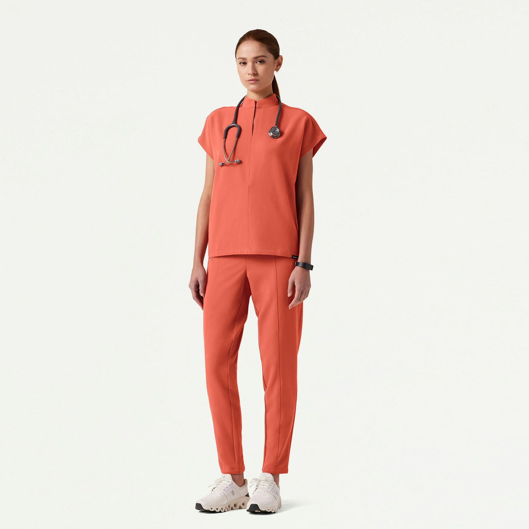 Aris Oversized 2-Pocket Scrub Top - Terra - WOMEN'S TOPS - Jaanuu