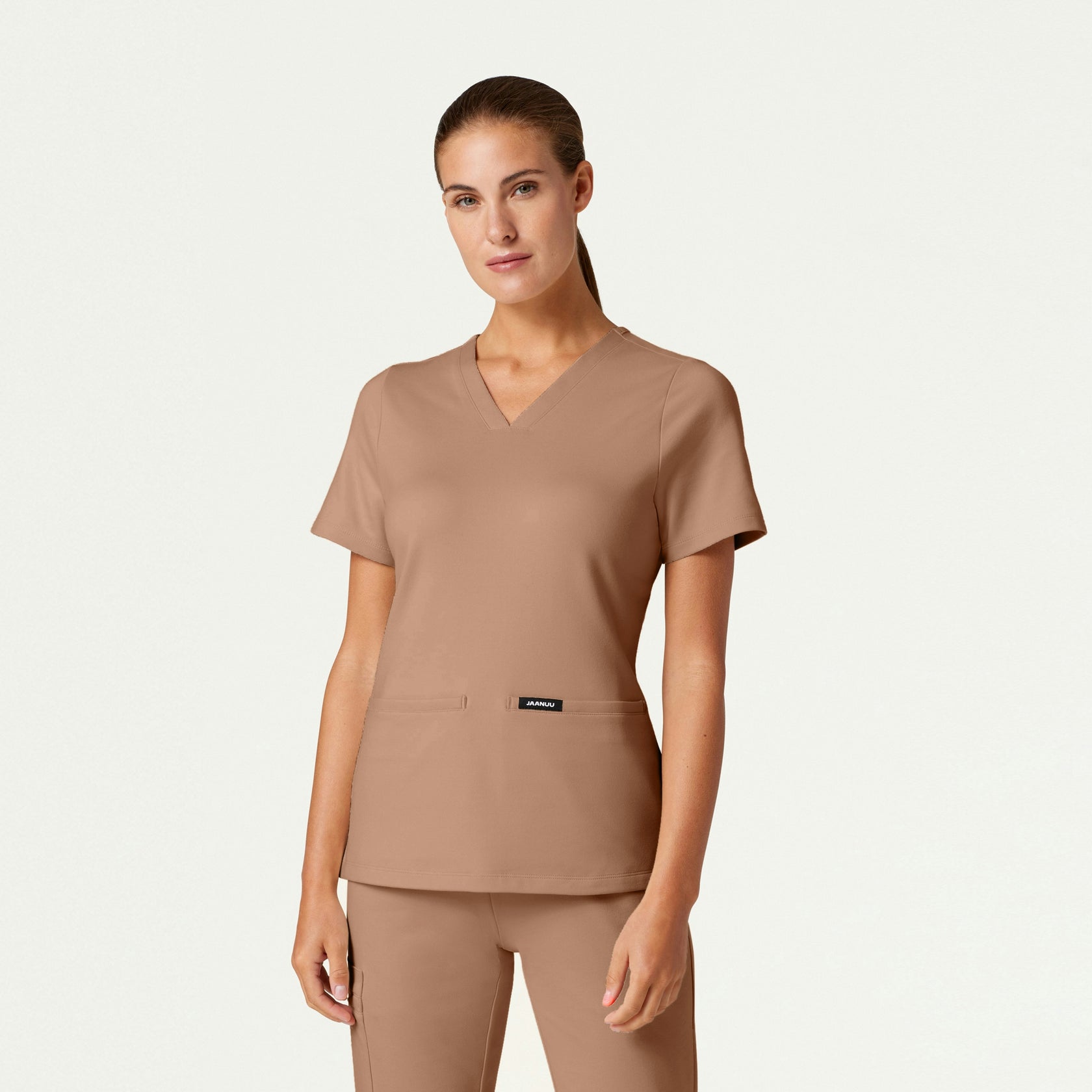 Cesi Slim ULTRAsoft Scrub Top - Clay - WOMEN'S TOPS - Jaanuu