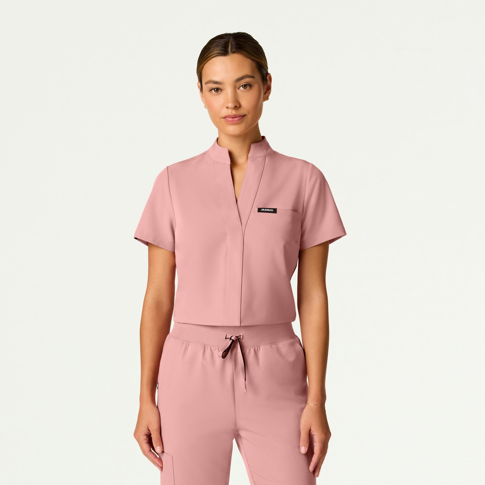 Serin Slim 1-Pocket Scrub Top - Mauve - WOMEN'S TOPS - Jaanuu
