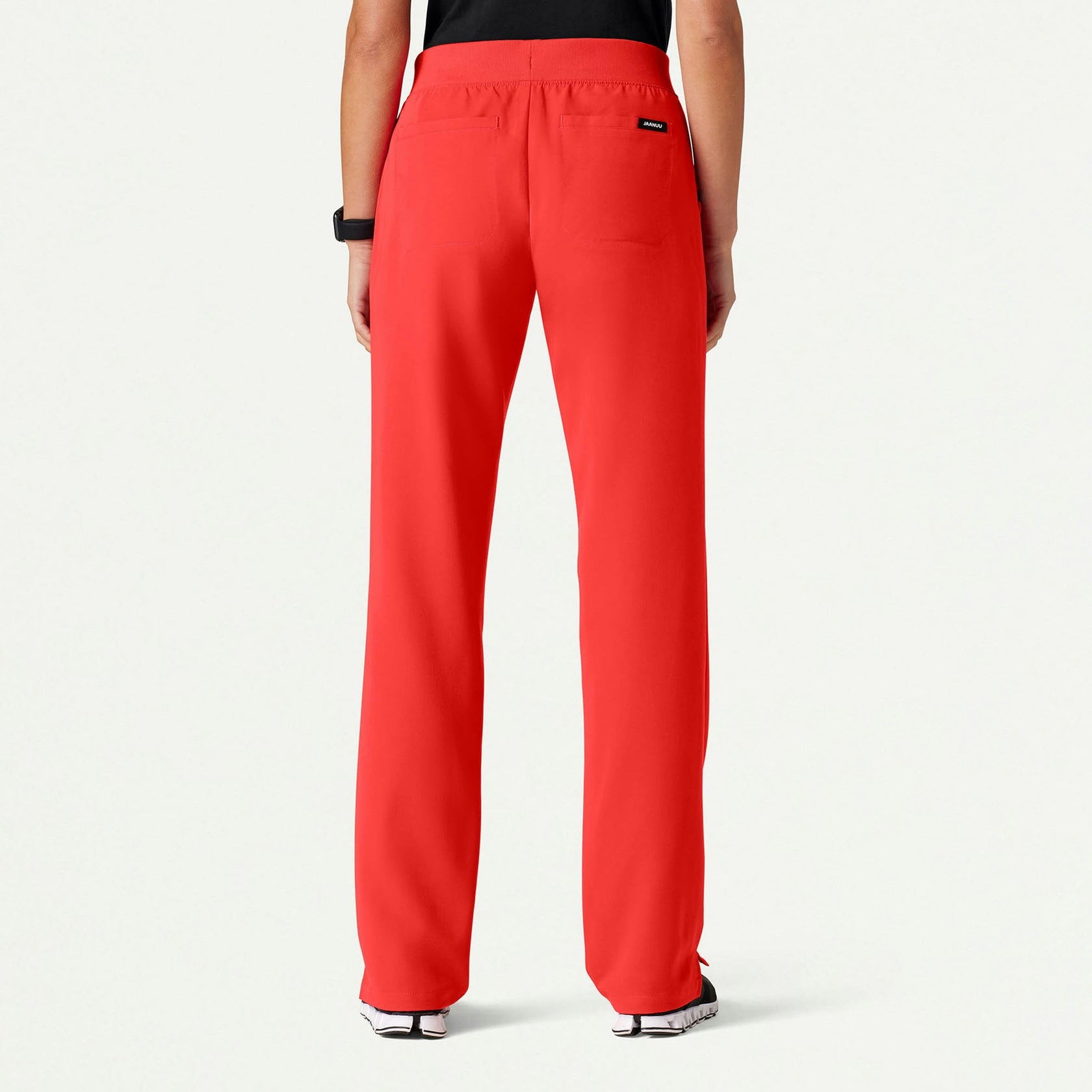 Xenos Essential Knit-Waist Scrub Pant - Solar Red - WOMEN'S PANTS - Jaanuu