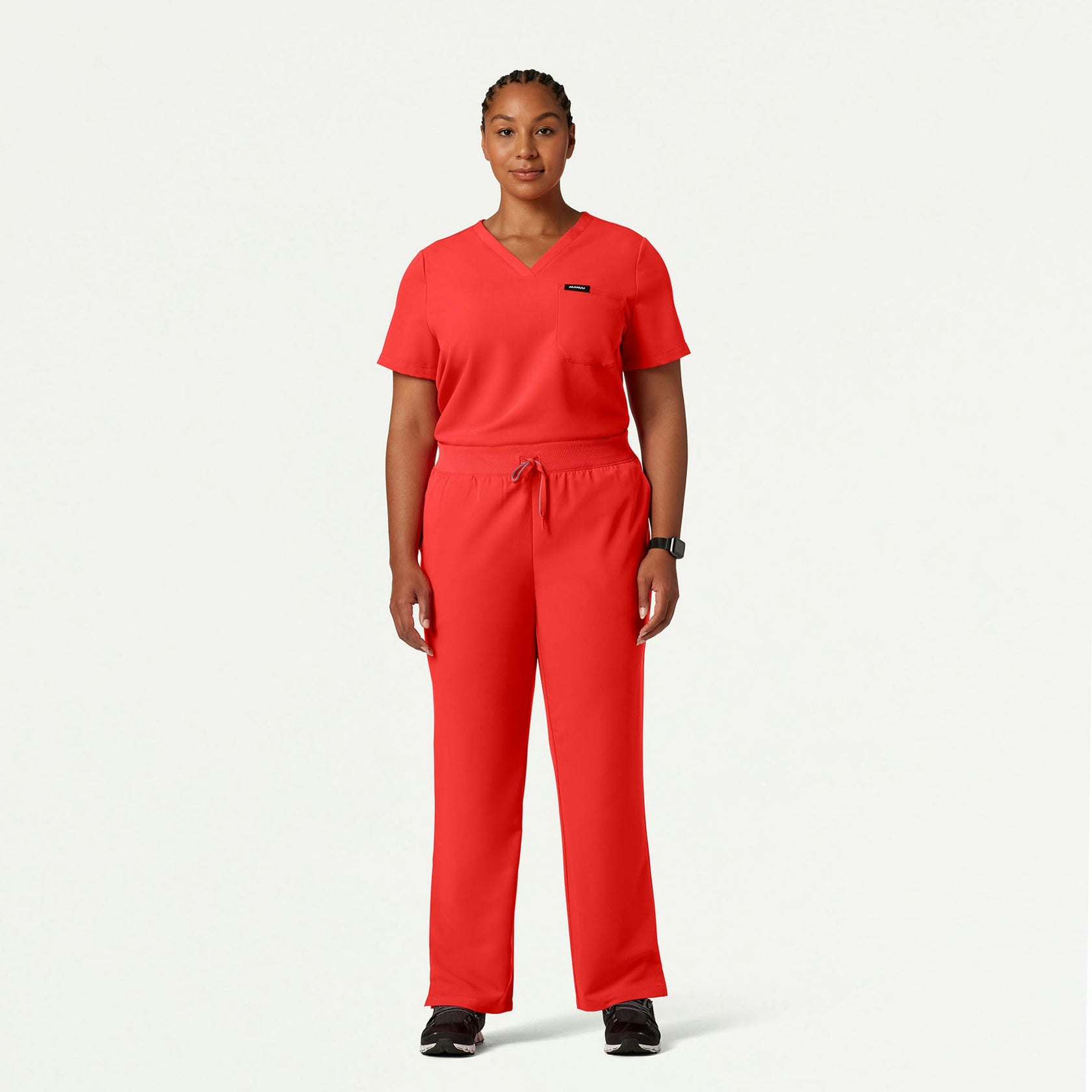 Xenos Essential Knit-Waist Scrub Pant - Solar Red - WOMEN'S PANTS - Jaanuu