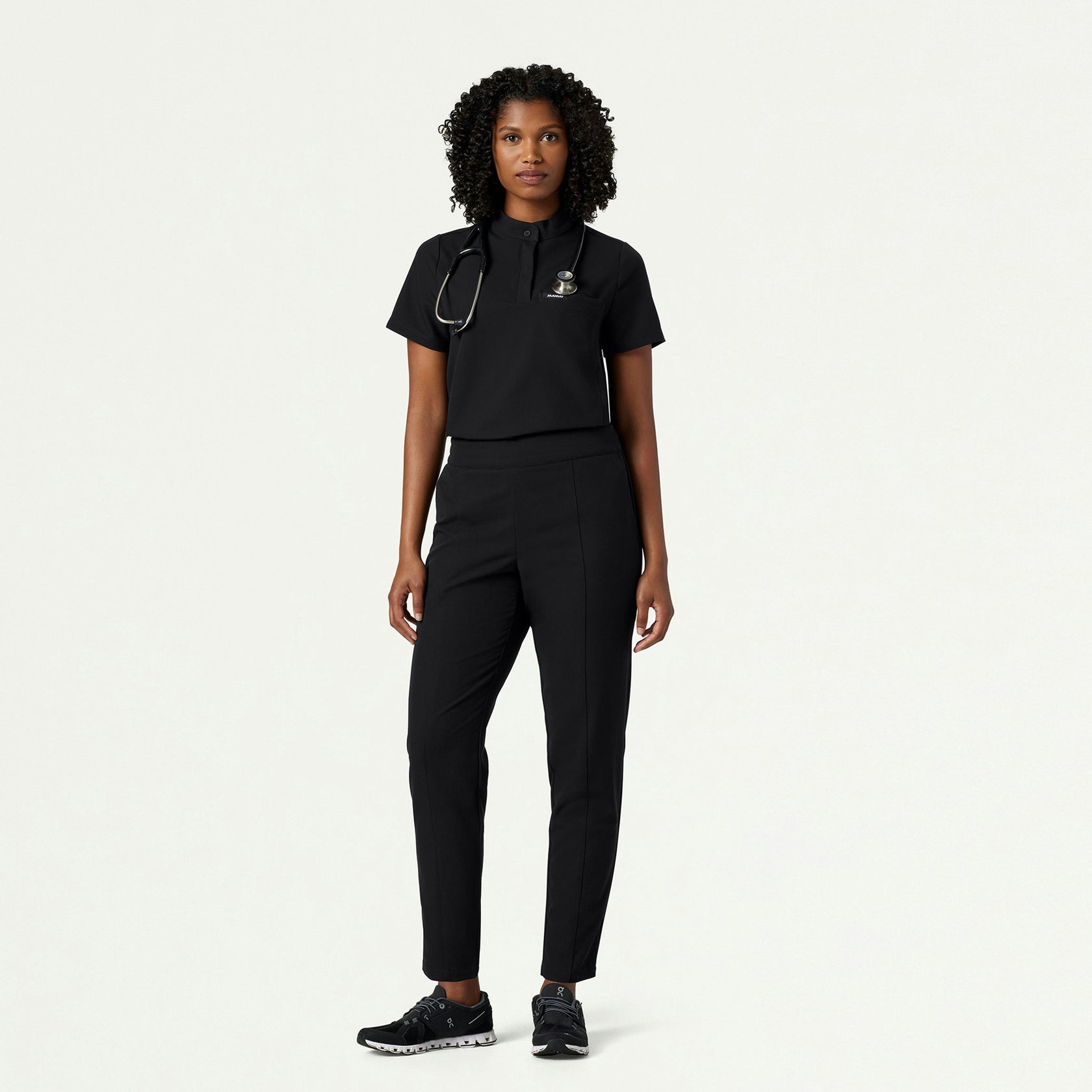 Lio Tapered 5-Pocket Scrub Pant - Black - WOMEN'S PANTS - Jaanuu