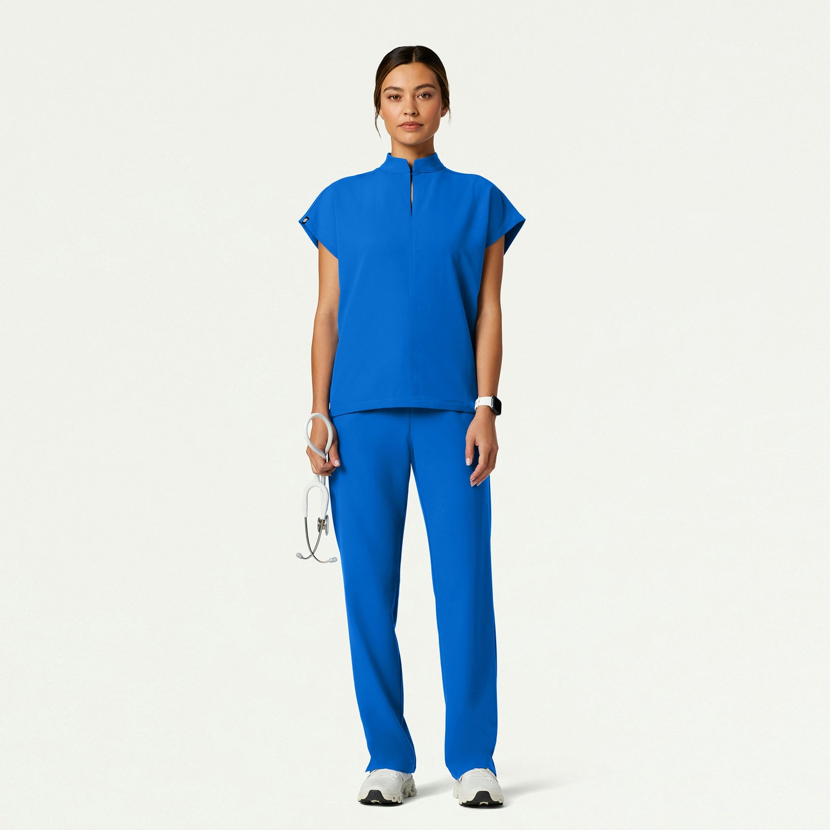 Aris Oversized 2-Pocket Scrub Top - Royal Blue - WOMEN'S TOPS - Jaanuu