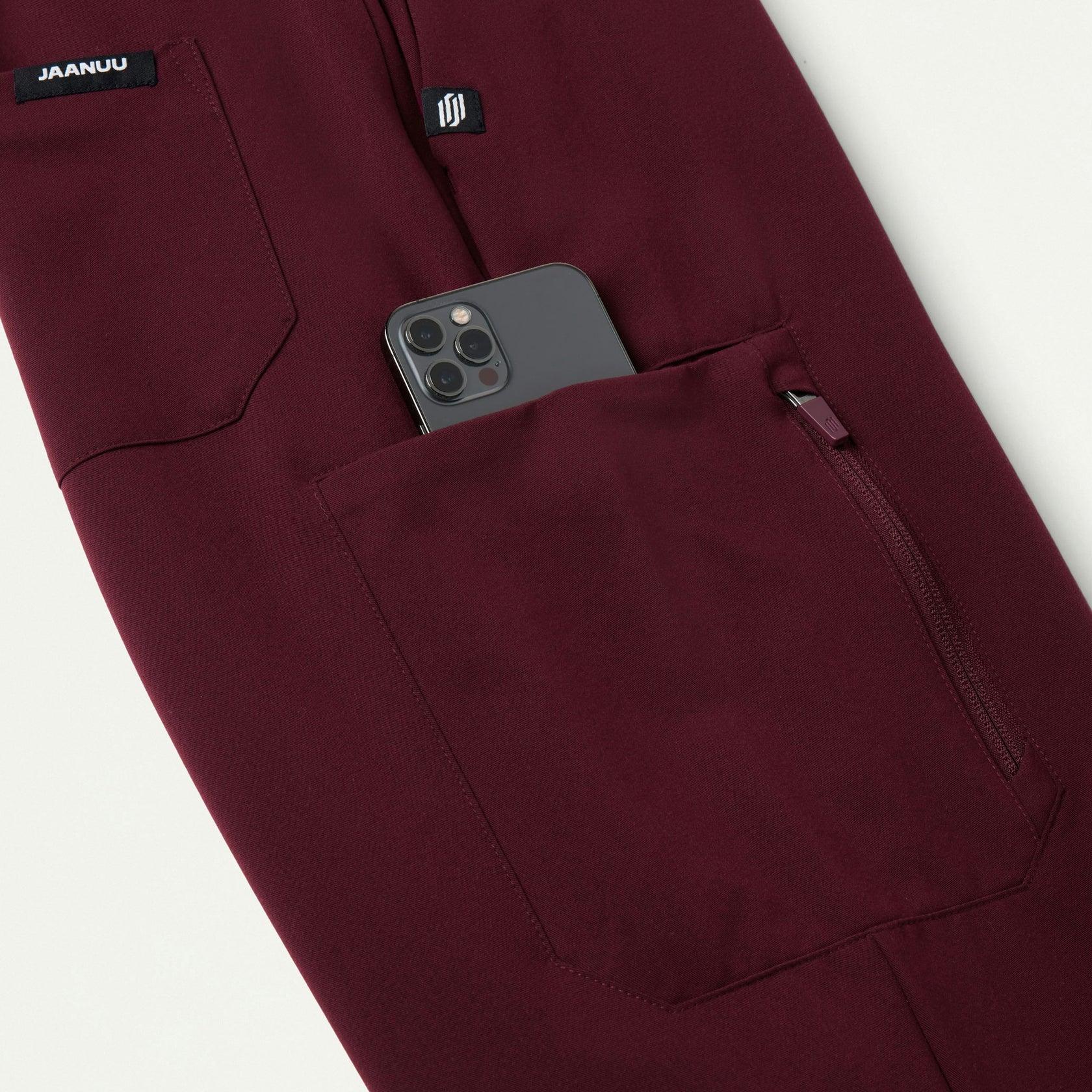 Cobot 8-Pocket Scrub Jogger - Burgundy - MEN'S PANTS - Jaanuu