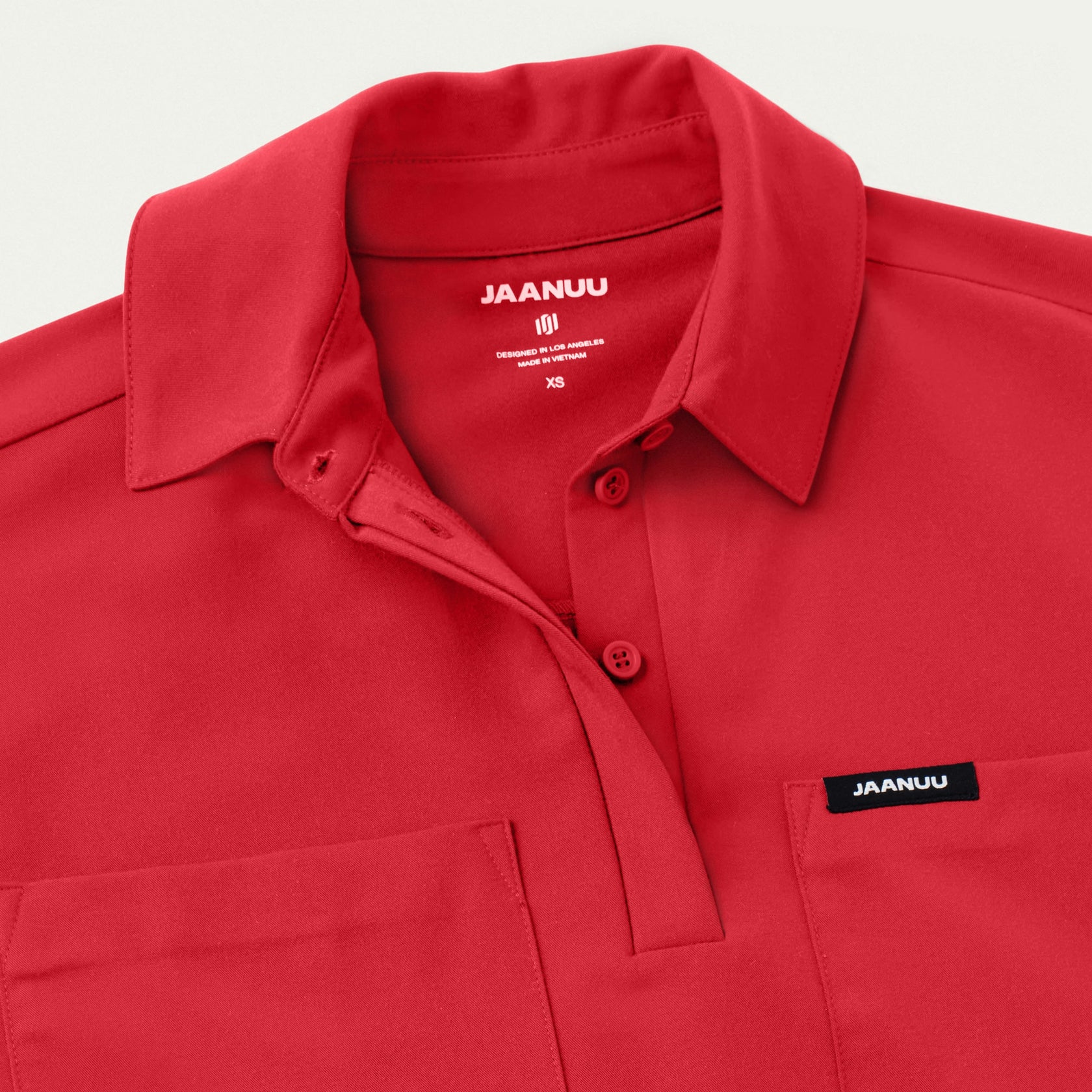 Acta Oversized 2-Pocket Scrub Top - Brilliant Red - WOMEN'S TOPS - Jaanuu