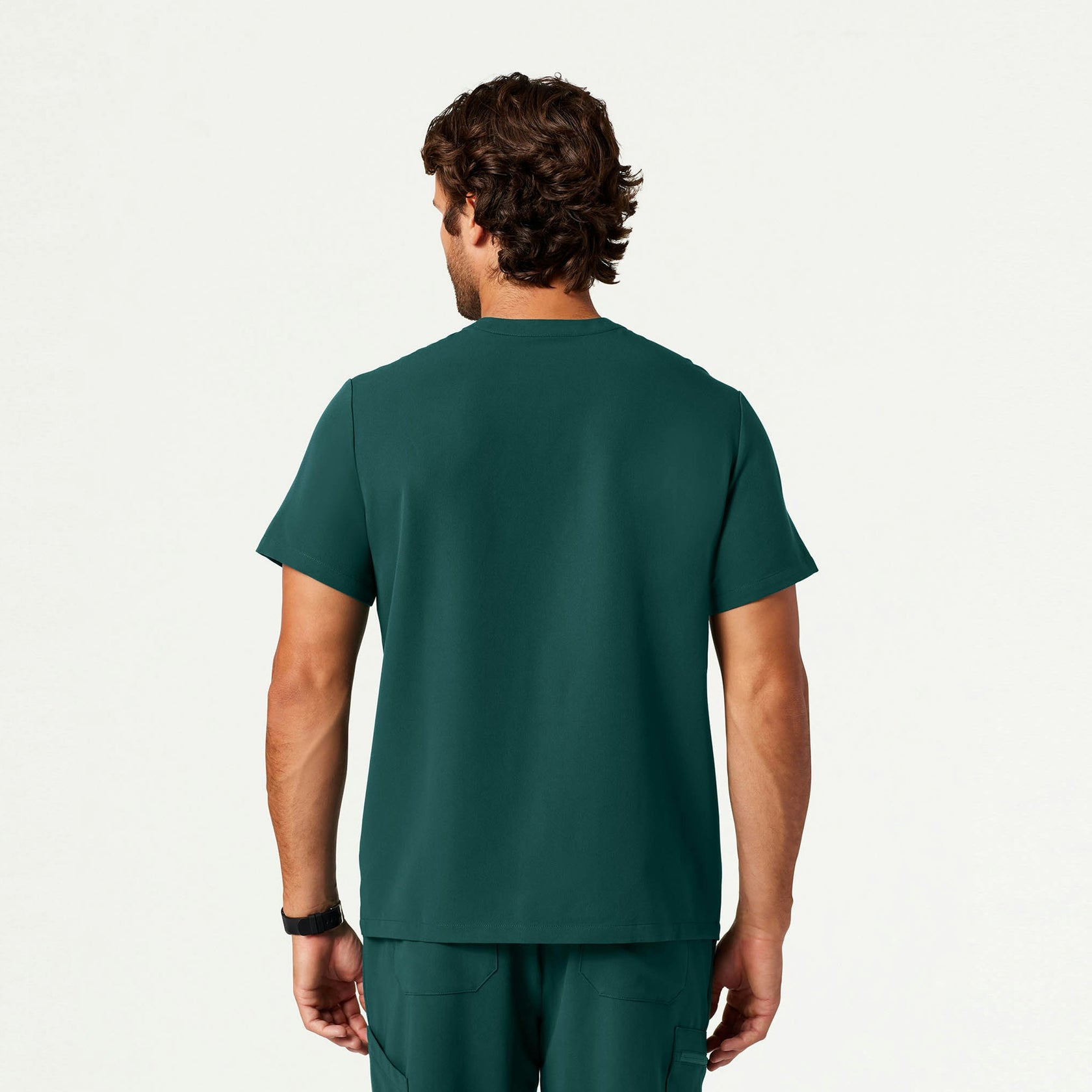 Reeve Henley Scrub Top - Midnight Green - MEN'S TOPS - Jaanuu