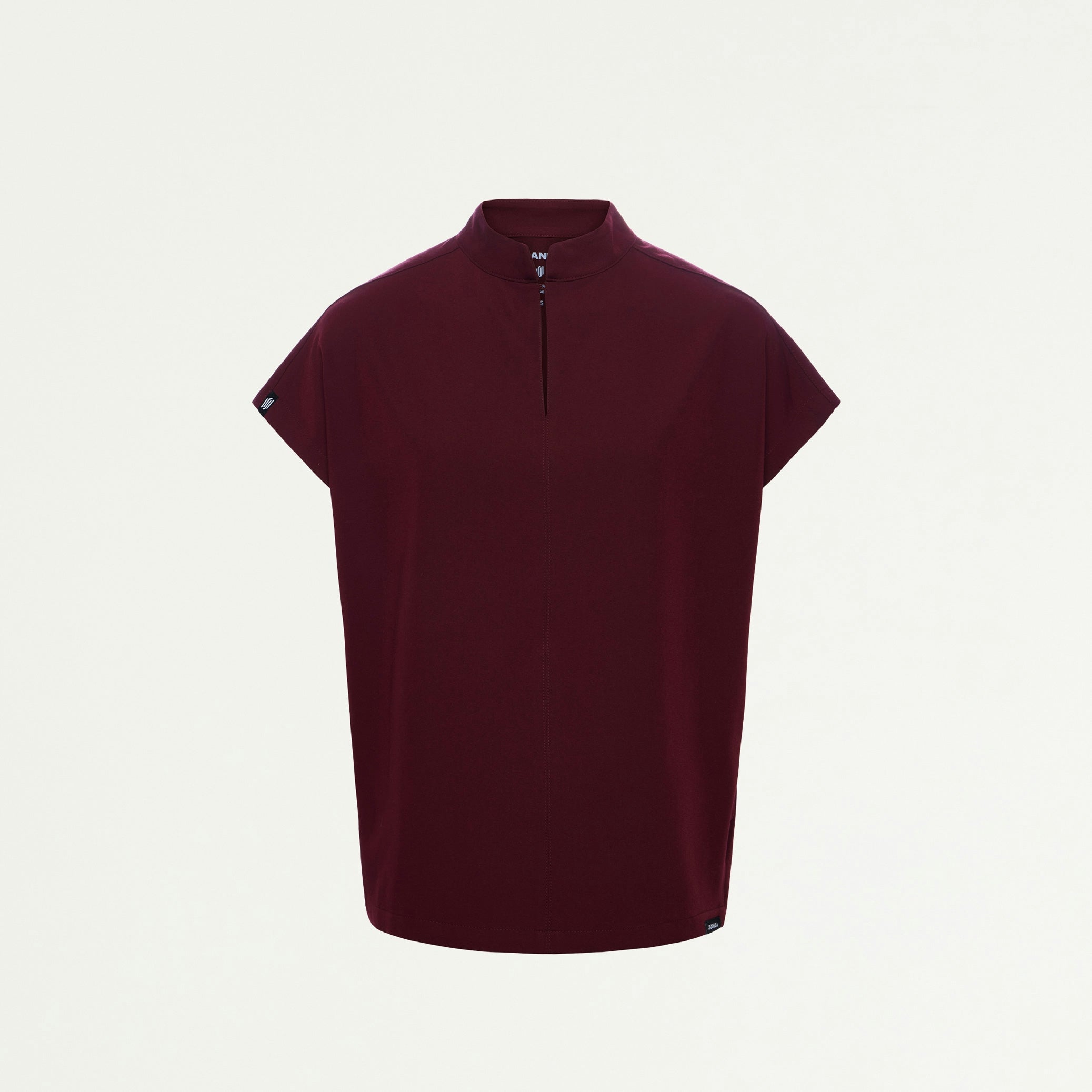 Aris Oversized 2-Pocket Scrub Top - Burgundy - WOMEN'S TOPS - Jaanuu