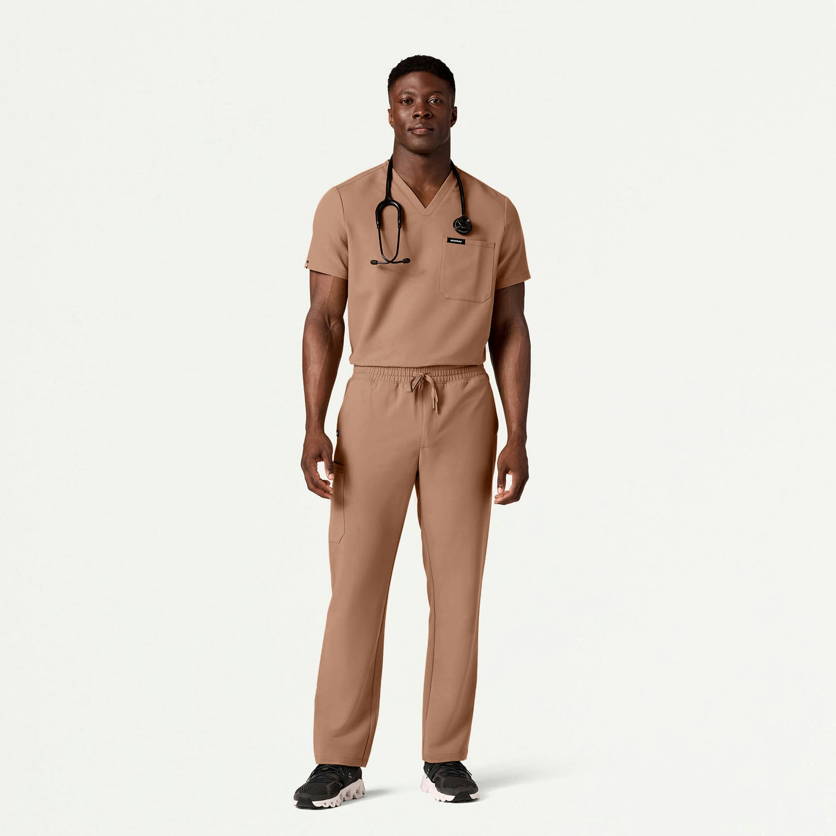 Holmes Everyday 1-Pocket Scrub Top - Clay - MEN'S TOPS - Jaanuu
