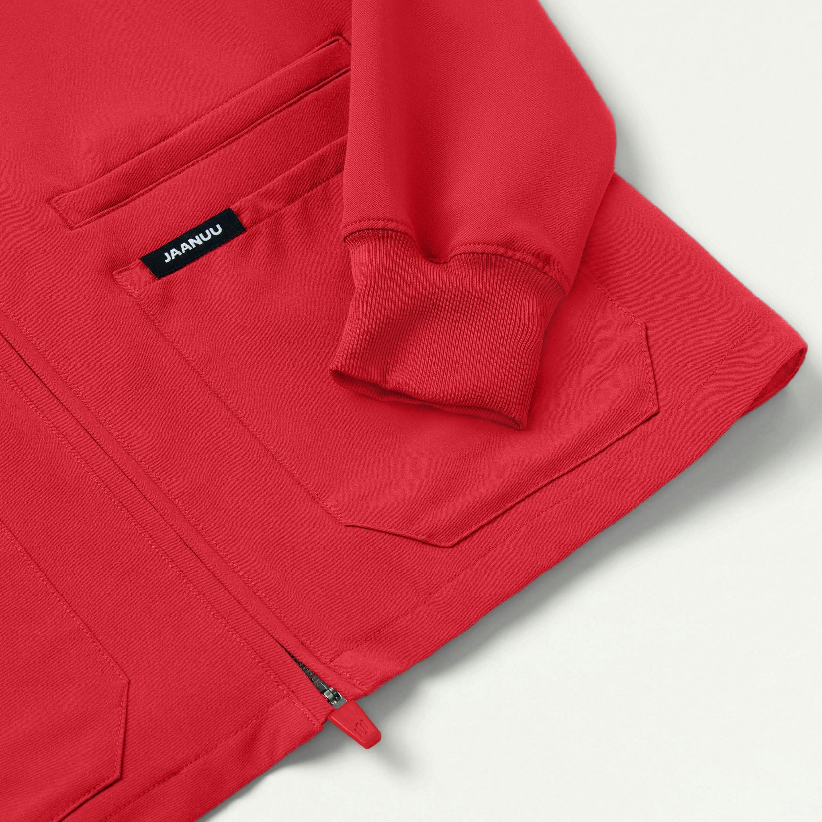 Ceri Essential 6-Pocket Scrub Jacket - Brilliant Red - WOMEN'S JACKETS - Jaanuu