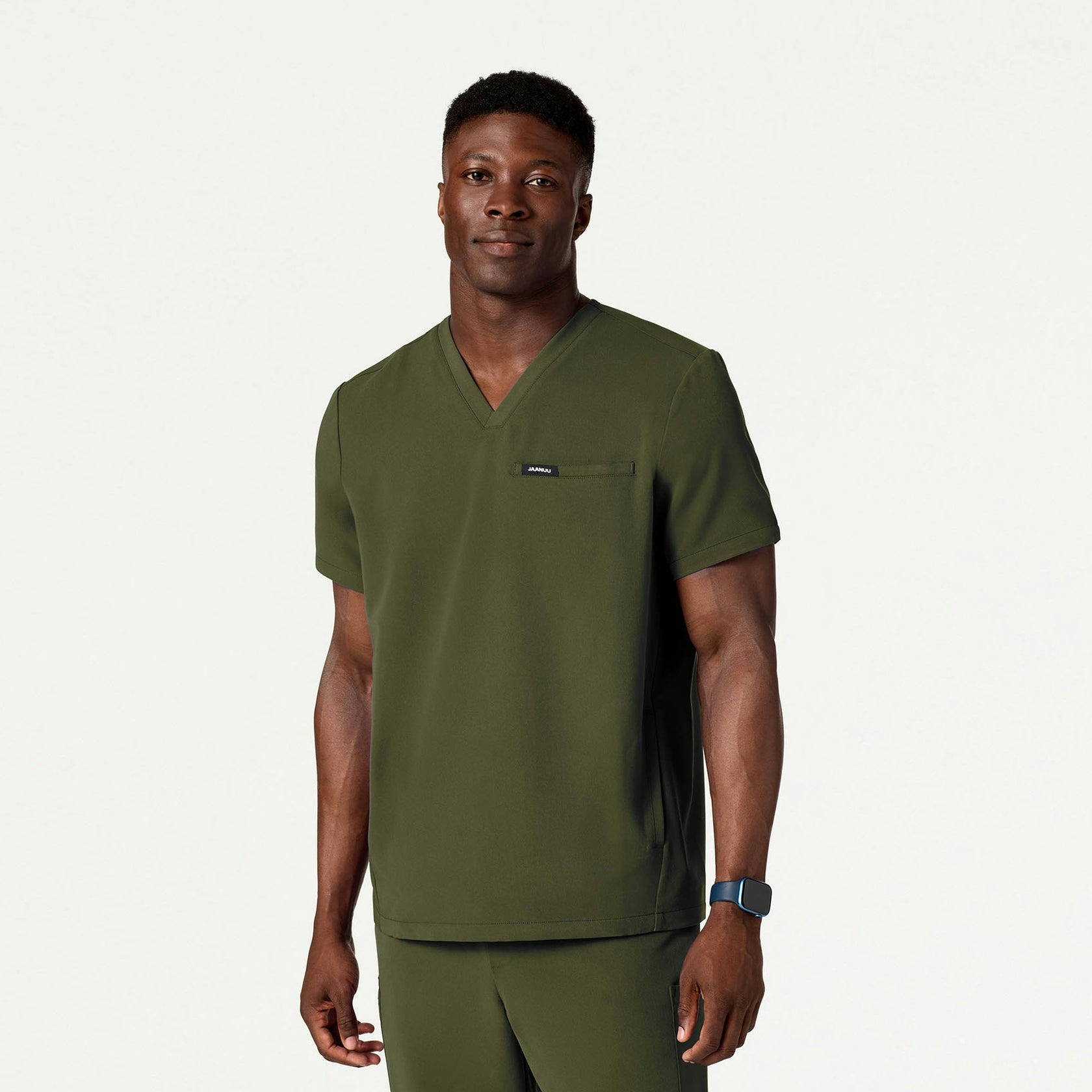 Platt 3-Pocket Scrub Top - Olive - MEN'S TOPS - Jaanuu