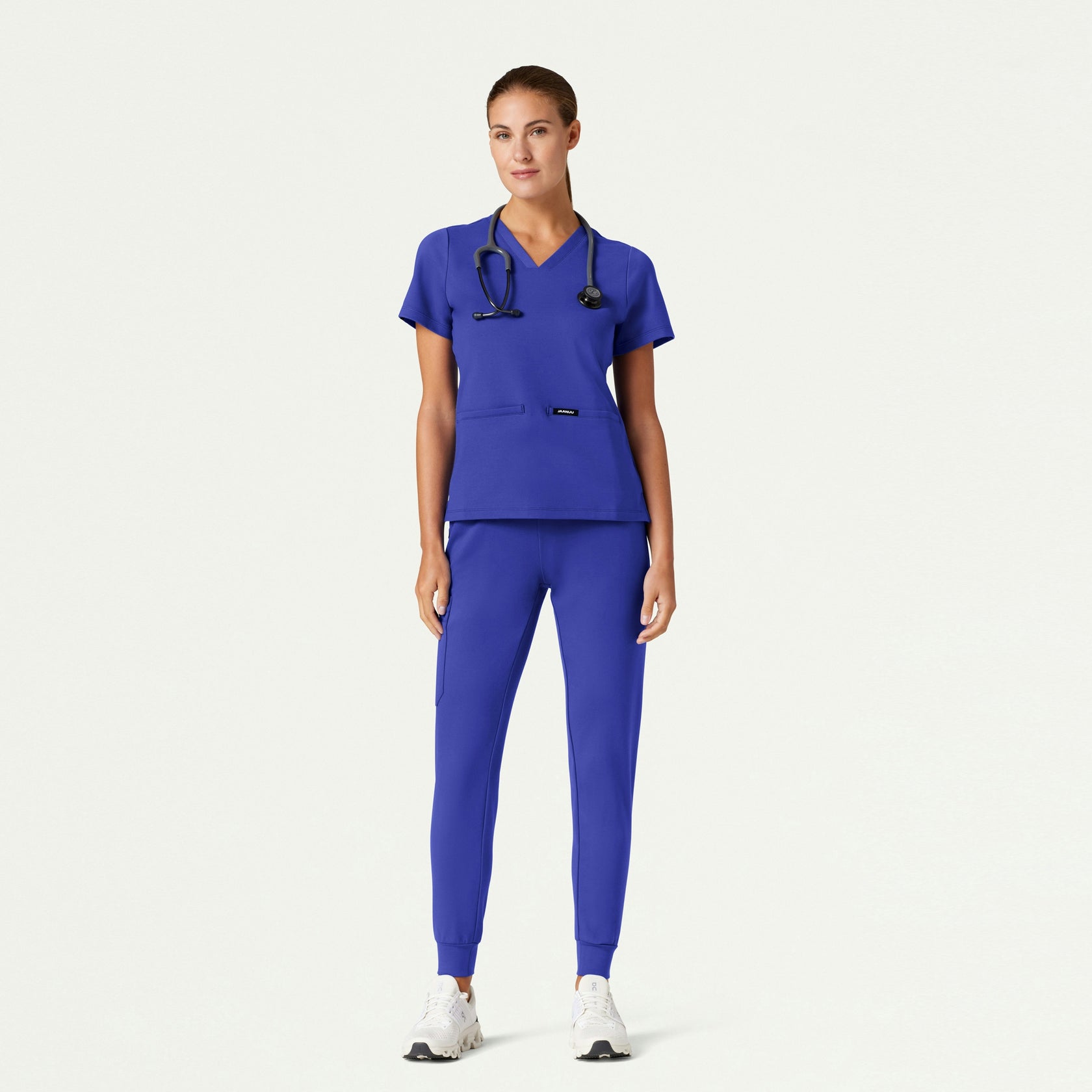 Cesi Slim ULTRAsoft Scrub Top - Moon Blue - WOMEN'S TOPS - Jaanuu
