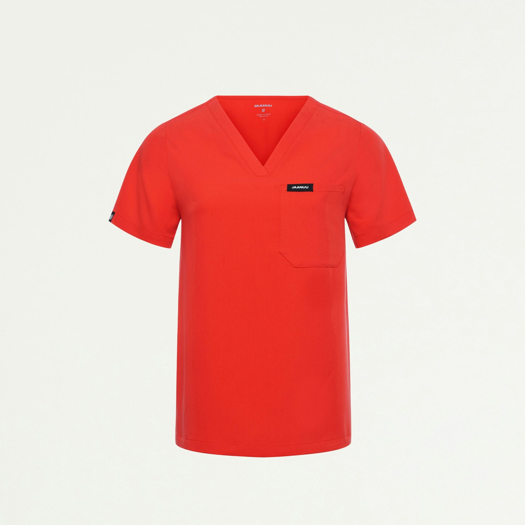 Rhena Essential 1-Pocket Scrub Top - Solar Red - WOMEN'S TOPS - Jaanuu
