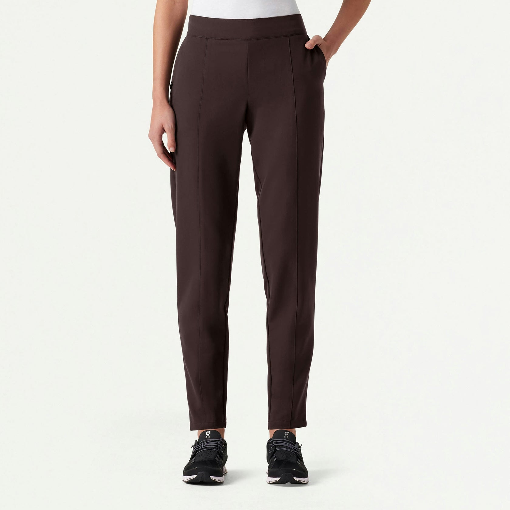 Lio Tapered 5-Pocket Scrub Pant - Espresso - WOMEN'S PANTS - Jaanuu