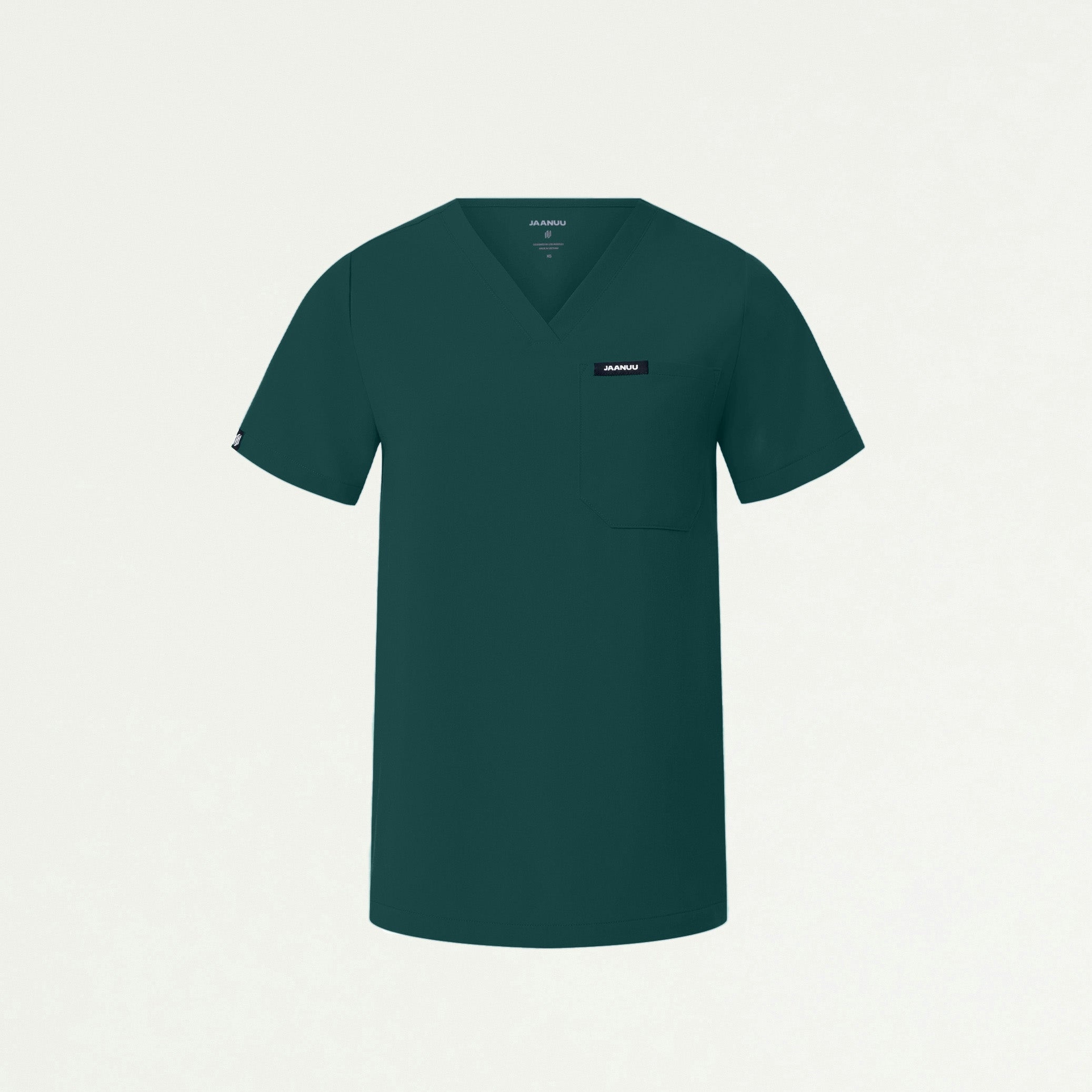 Rhena Essential 1-Pocket Scrub Top - Midnight Green - WOMEN'S TOPS - Jaanuu