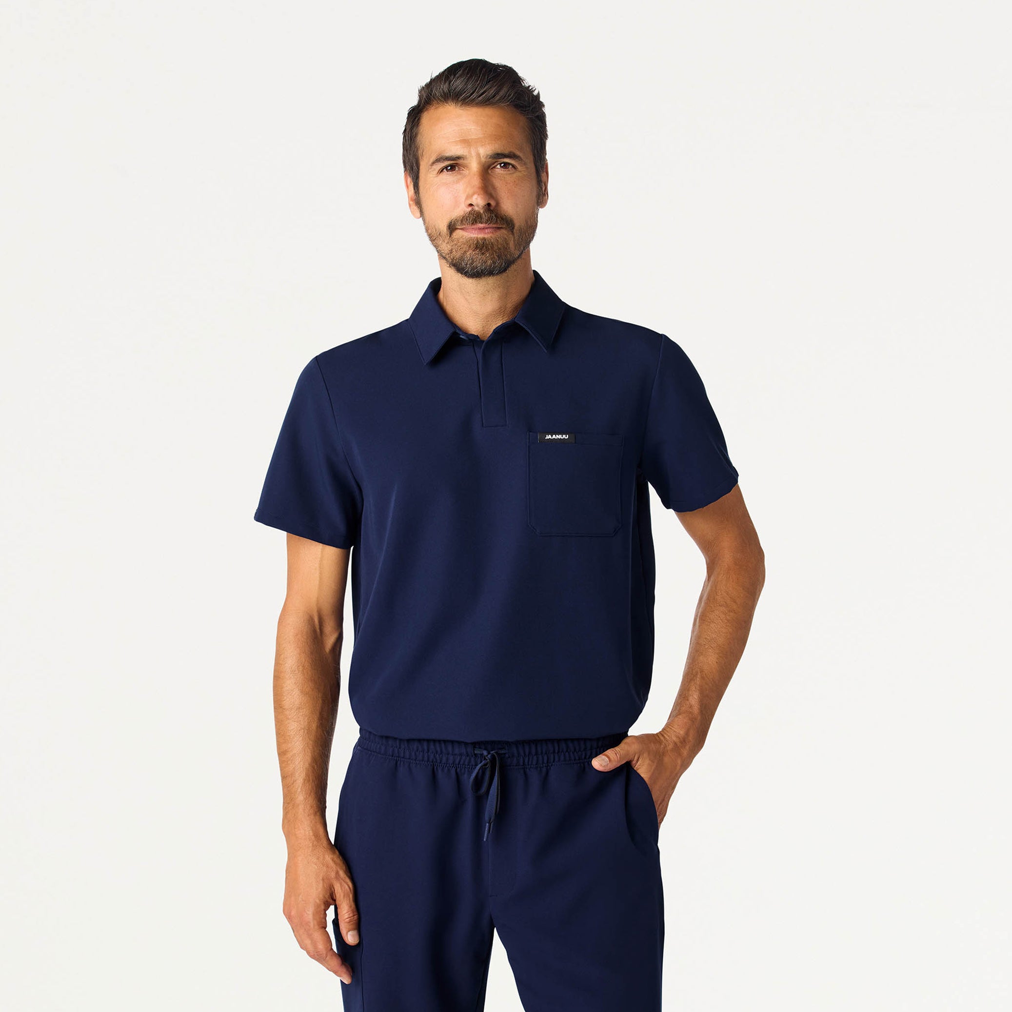 Calderon Polo Scrub Top - Midnight Navy