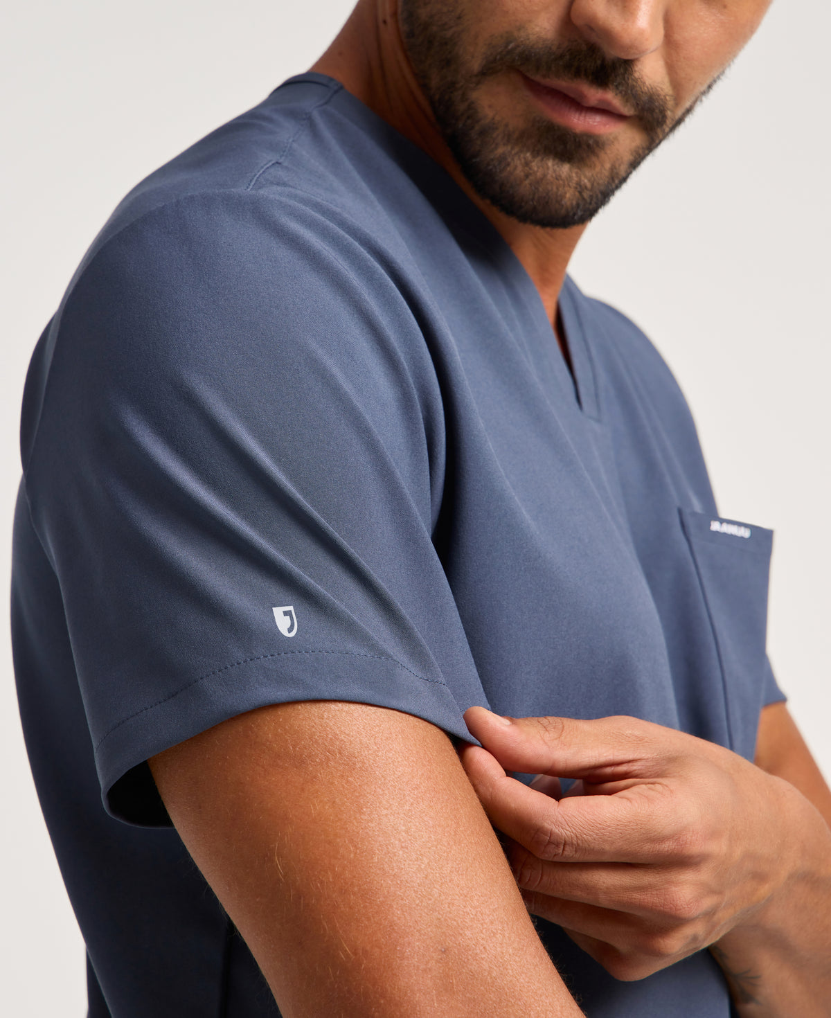 Jaanuu Rhys 1-Pocket Scrub Top in Carbon Gray, product photo 2 of 6