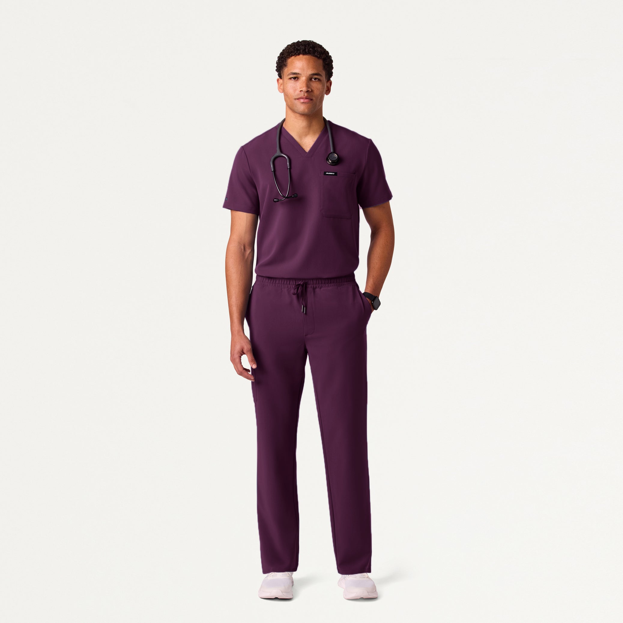 Rhodes Everyday Straight-Leg Scrub Pant - Deep Eggplant