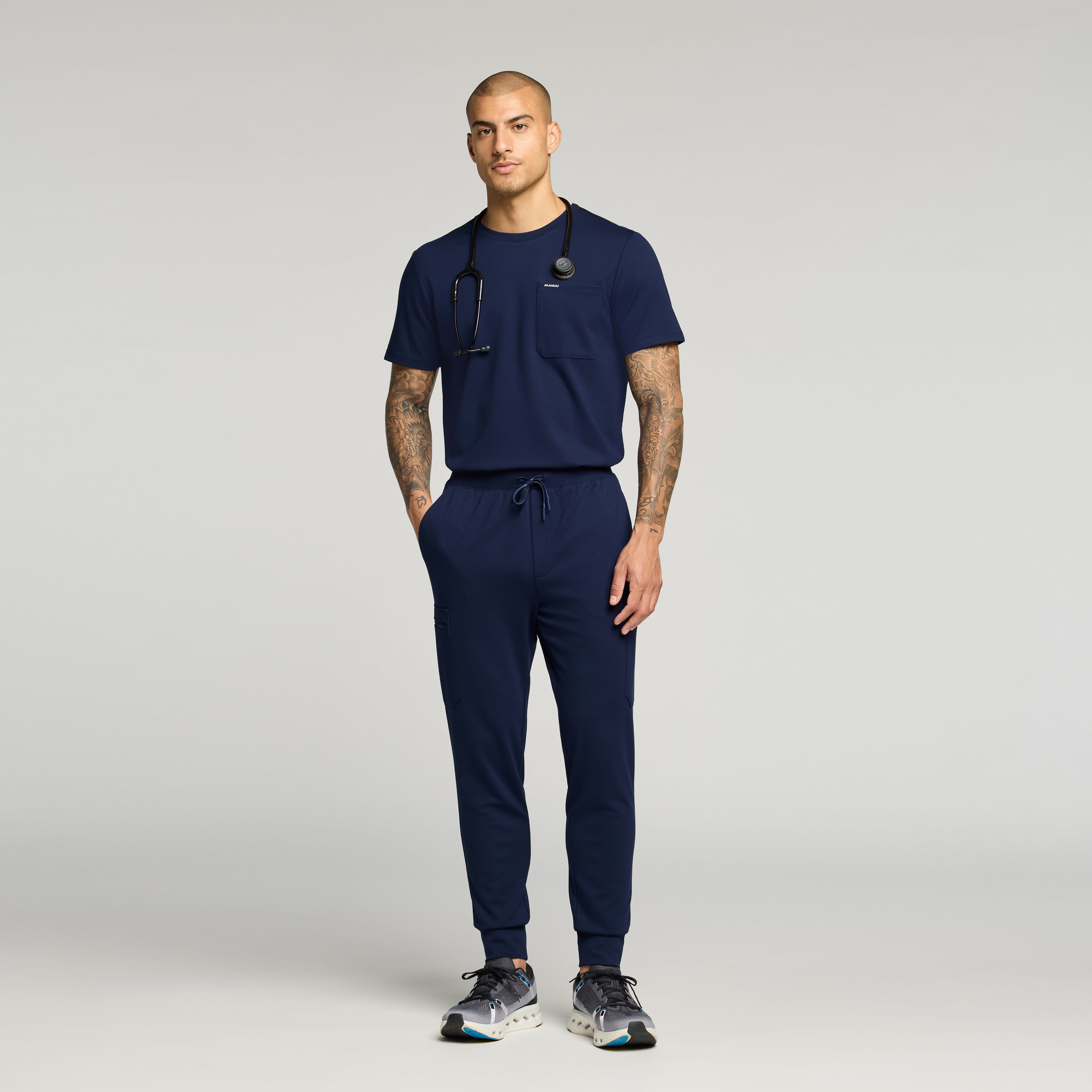 Finn Crewneck UltraSOFT Scrub Top - Midnight Navy