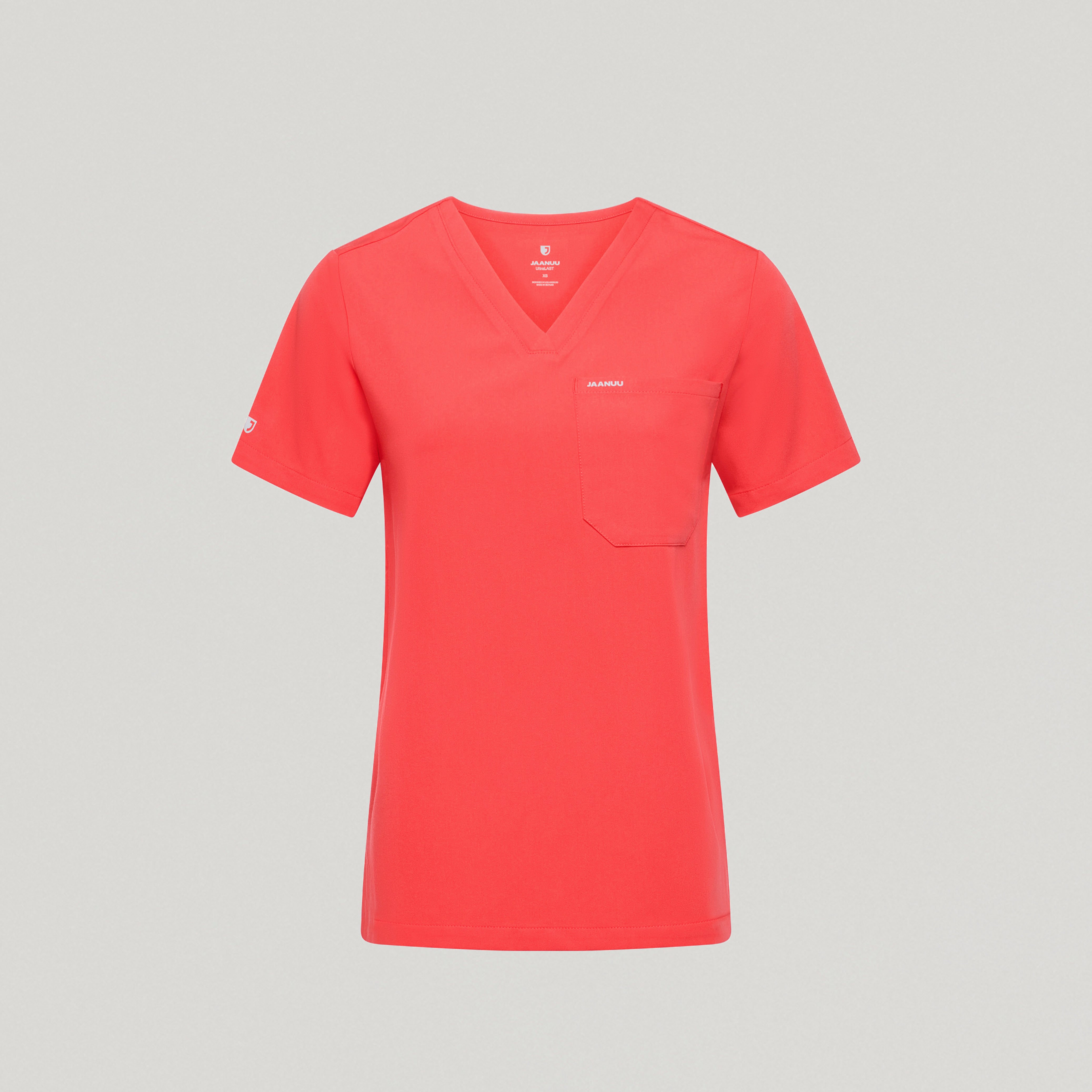 Rhena Essential 1-Pocket Scrub Top - Coral