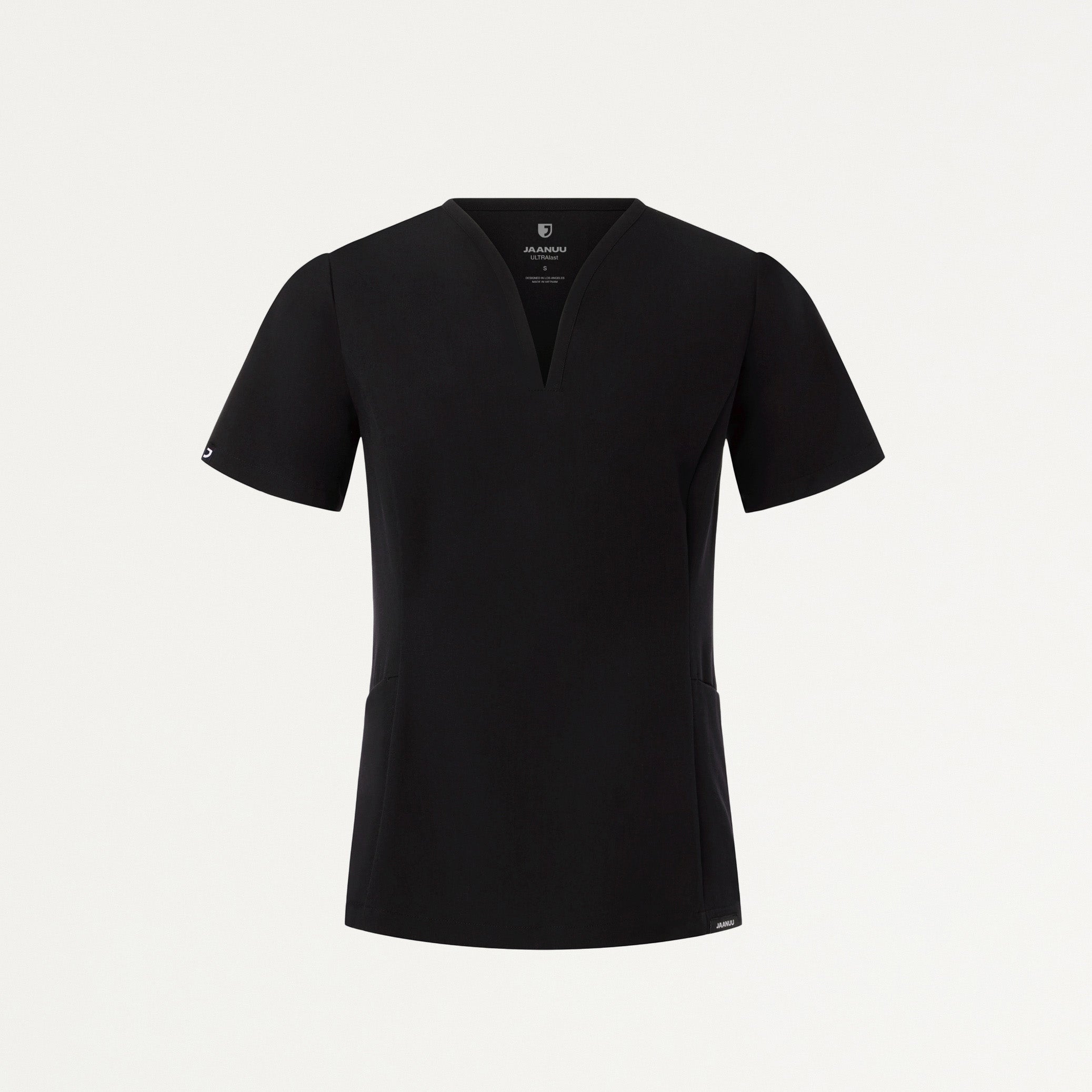 Calix Fit & Flare Scrub Top - Black