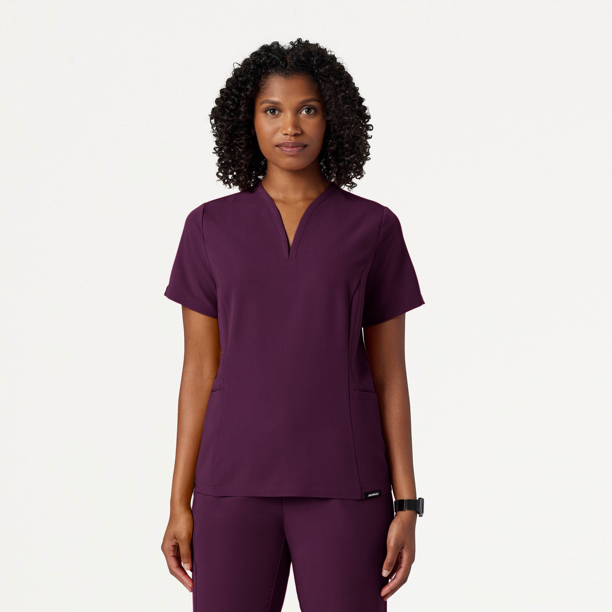Calix Fit & Flare Scrub Top - Deep Eggplant – JAANUU