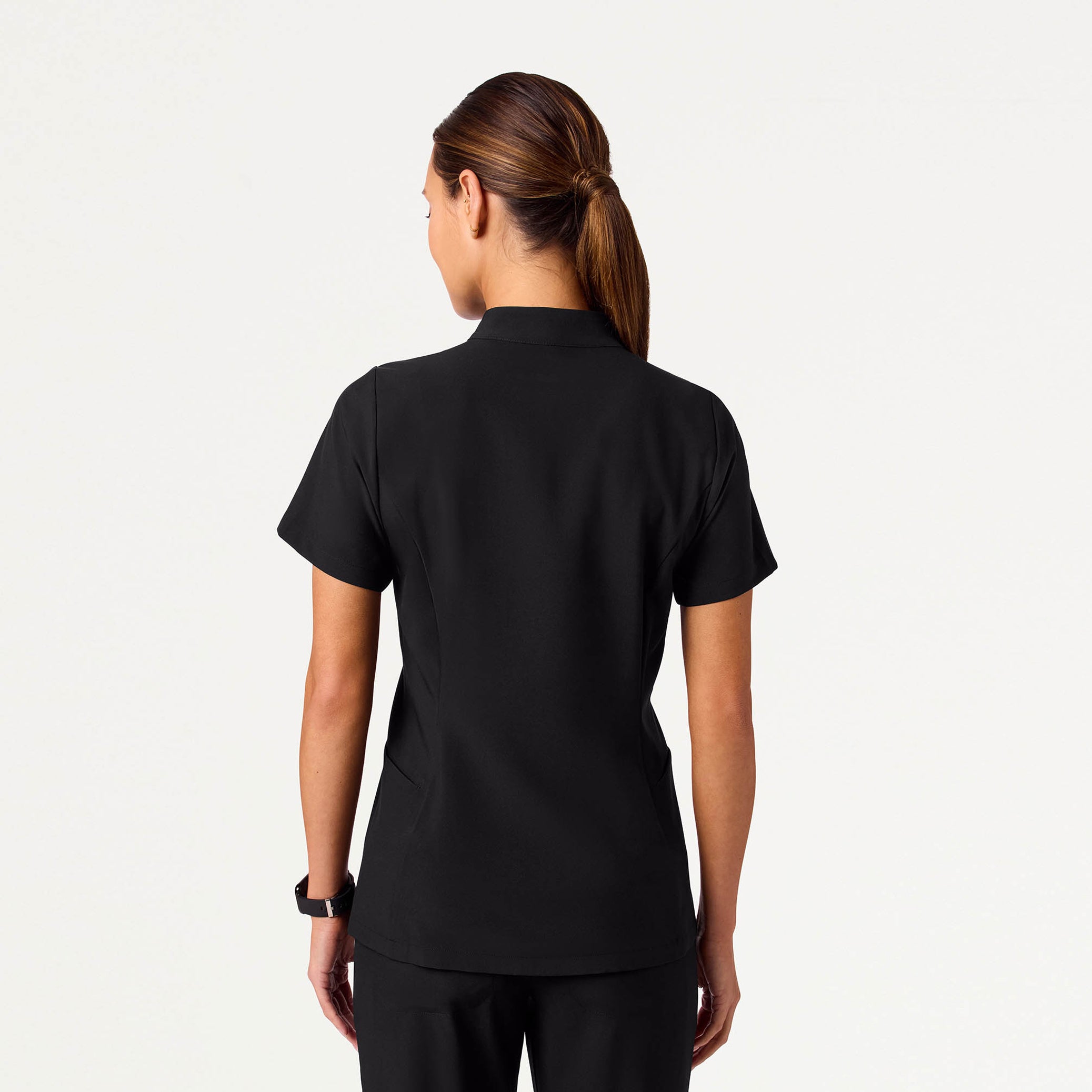 Aria Fit & Flare UltraLITE™ Scrub Top - Black