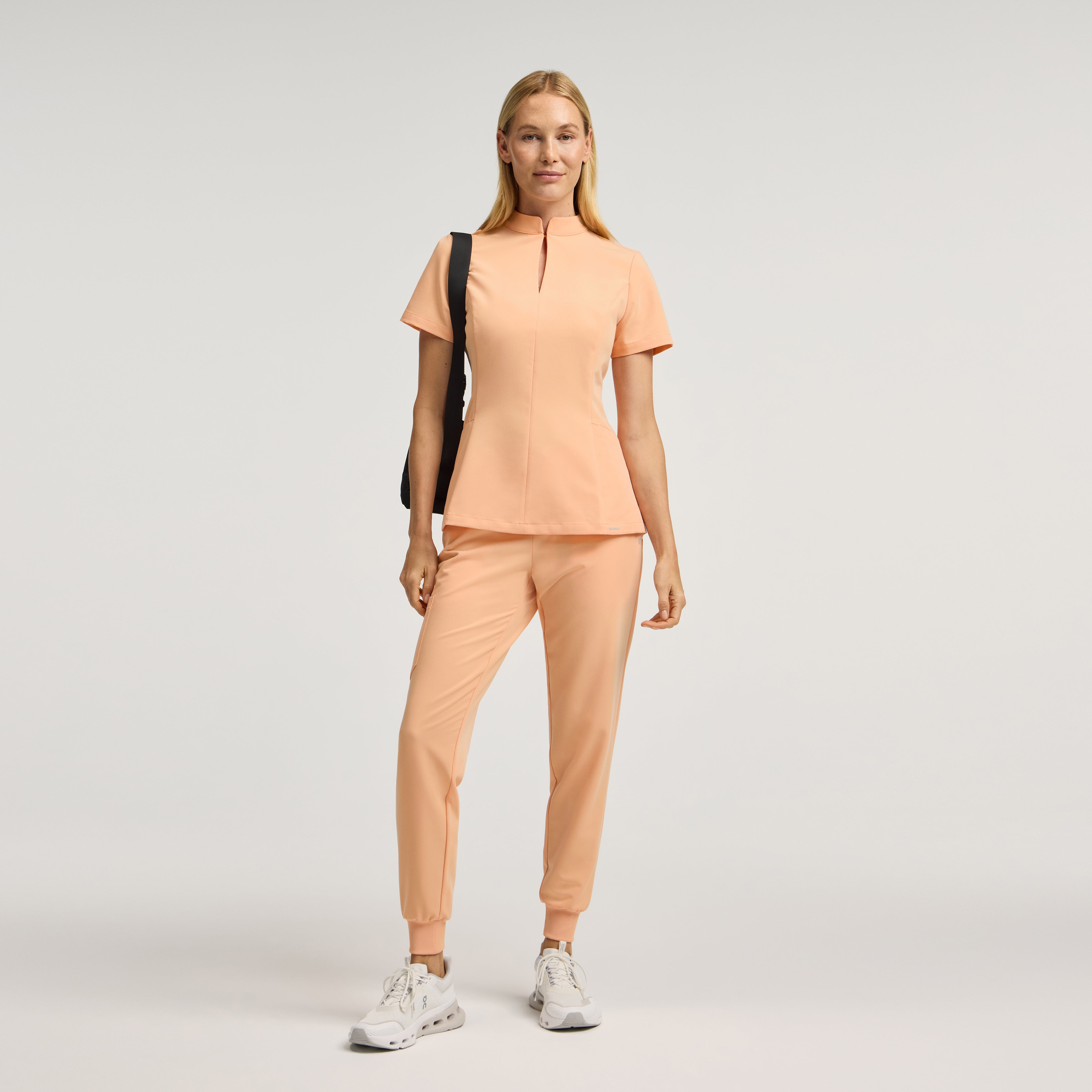 Aria Fit & Flare Scrub Top - Apricot