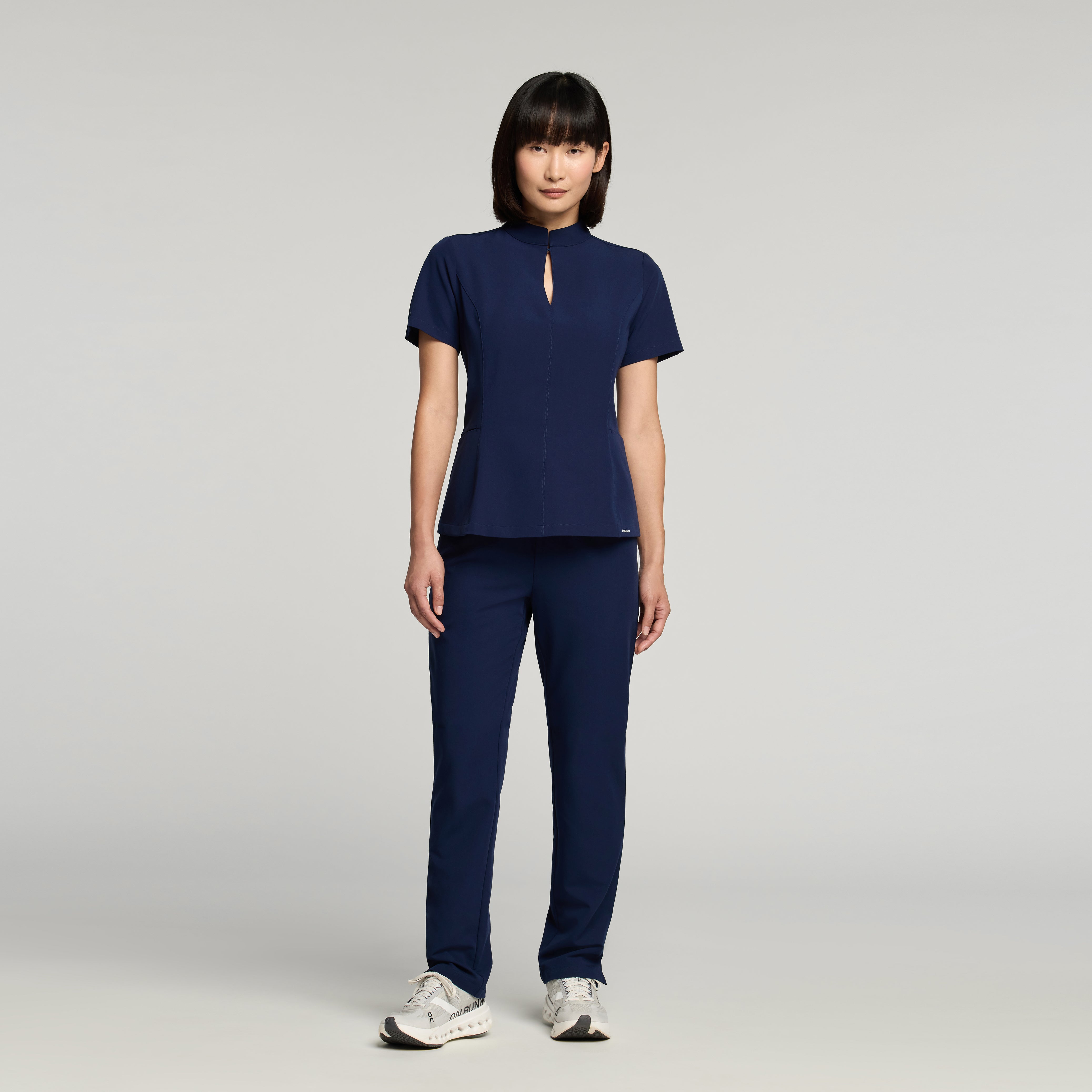 Aria Fit & Flare Scrub Top - Midnight Navy