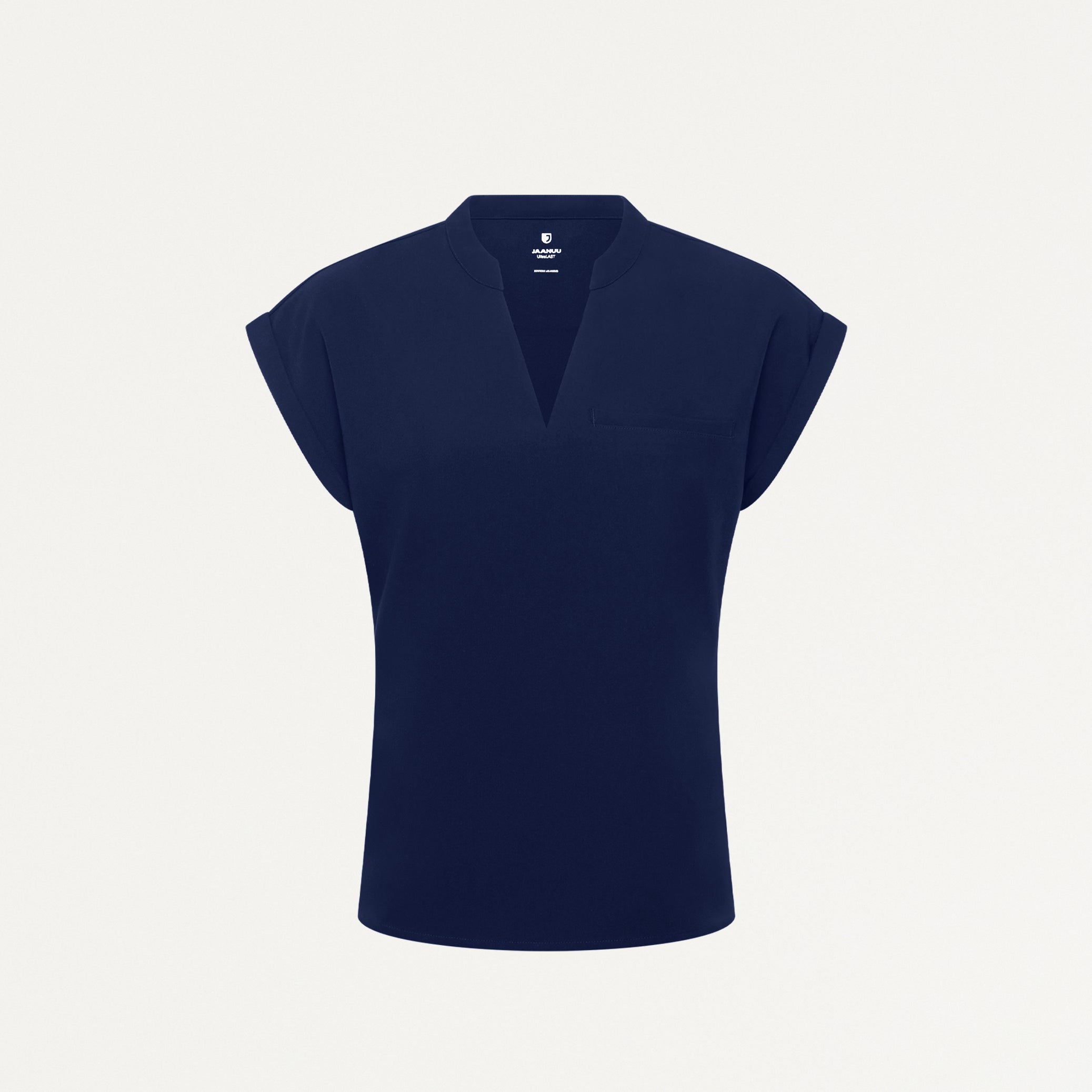 Shay Cap-Sleeve Scrub Top - Midnight Navy