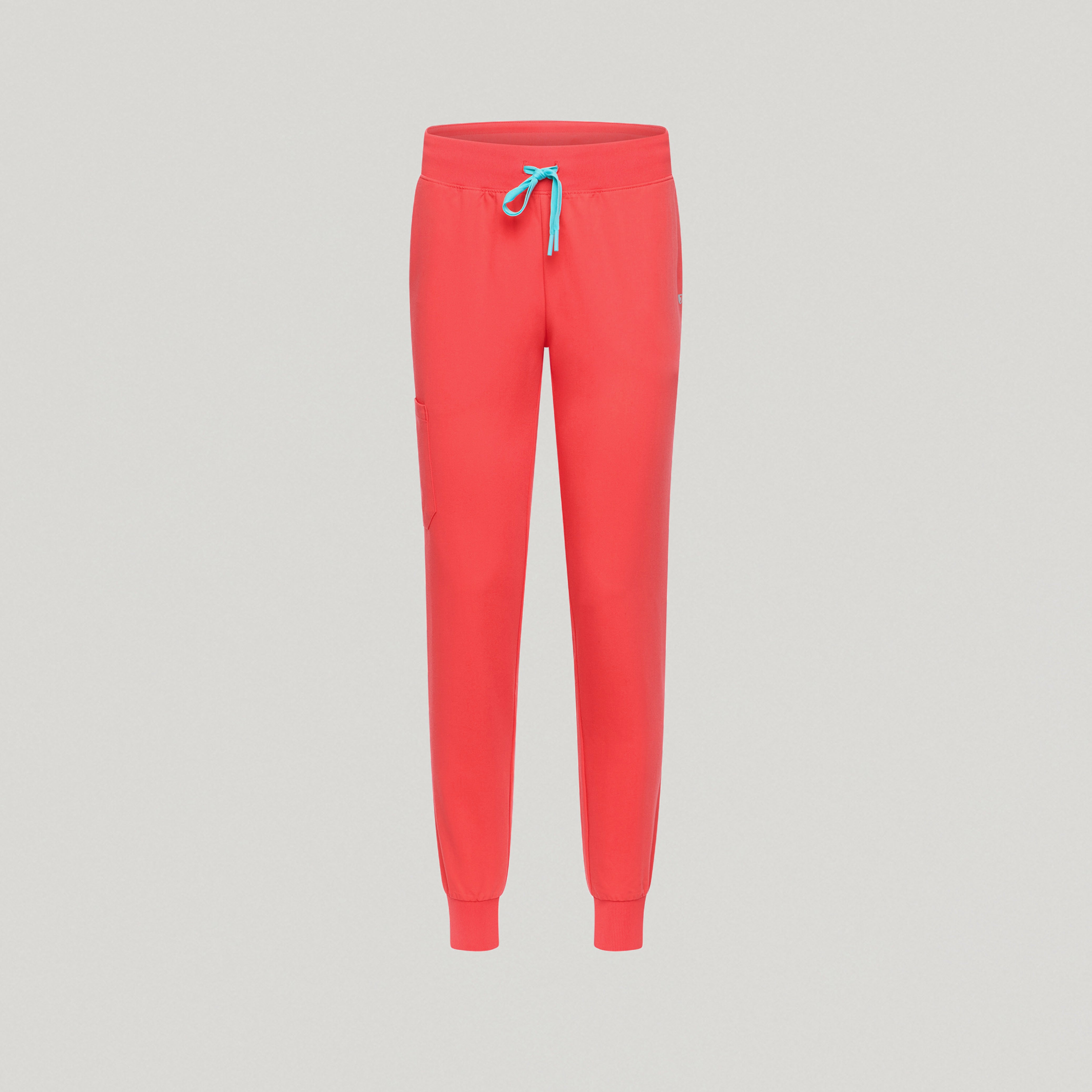 Silex Slim Knit-Waist Scrub Jogger - Coral