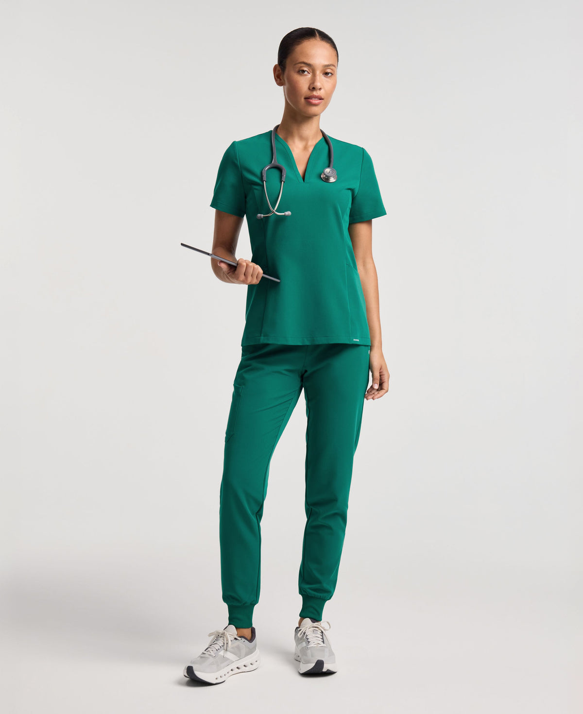 Jaanuu Silex Slim Scrub Jogger in Hunter Green, product photo 2 of 6
