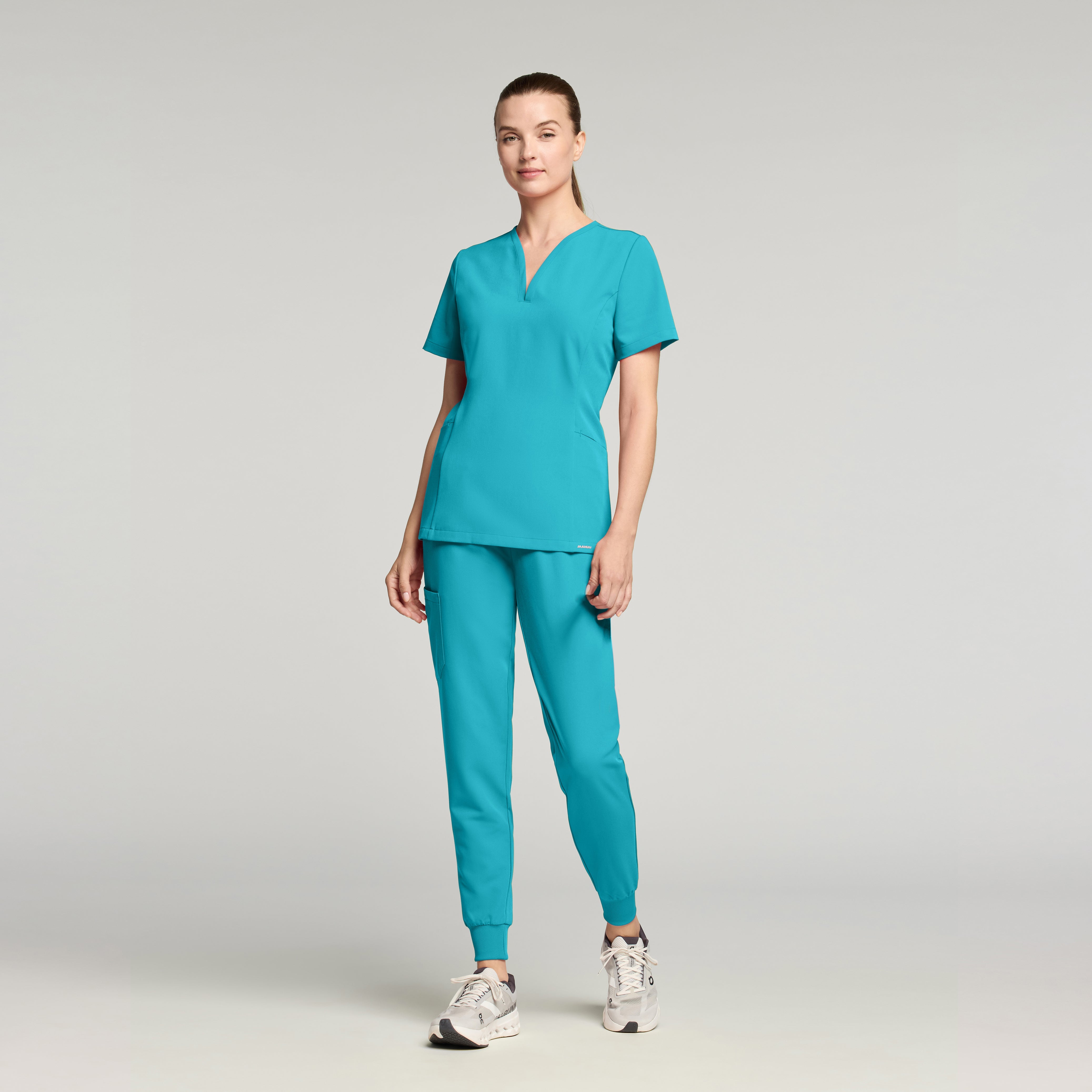 Silex Slim Knit-Waist Scrub Jogger - Marina