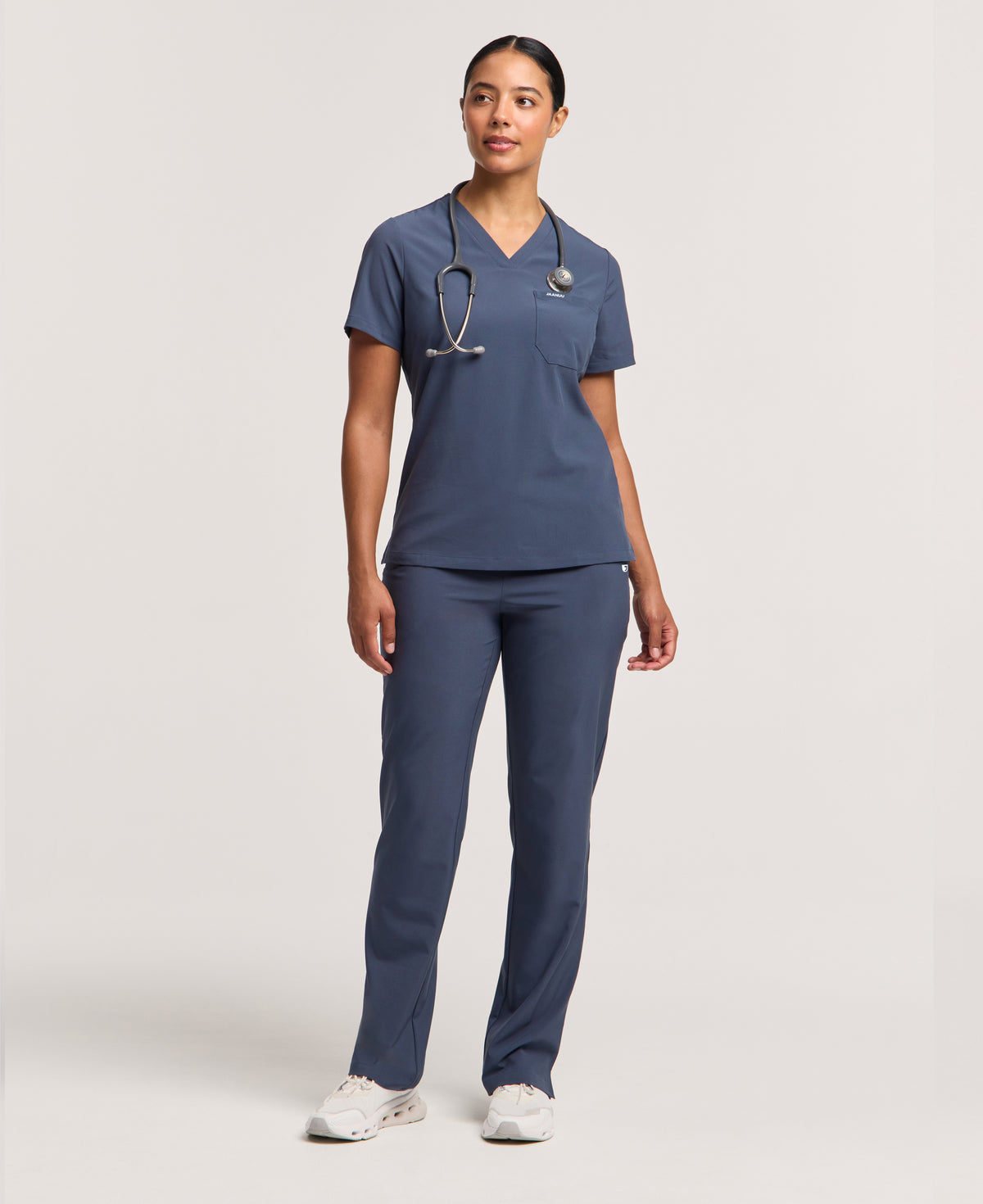 Jaanuu Cam 5-Pocket Scrub Pant in Carbon Gray, product photo 6 of 6