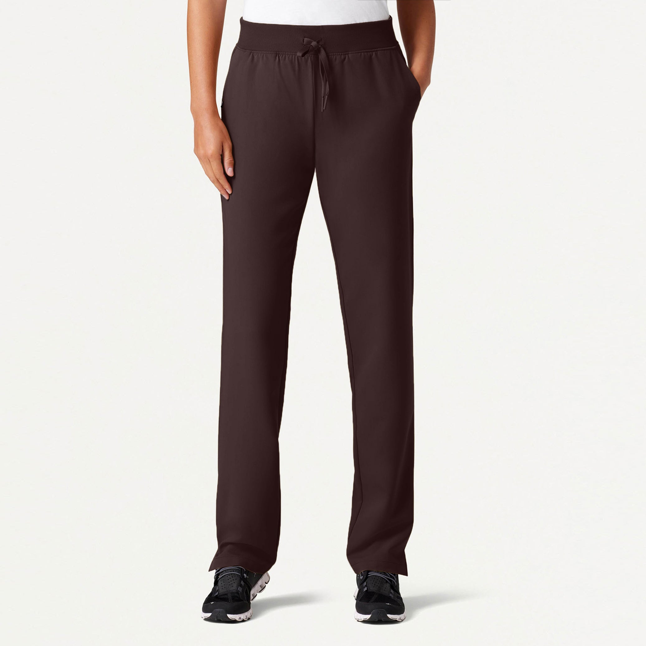 Xenos Slim Knit-Waist Scrub Pant - Espresso