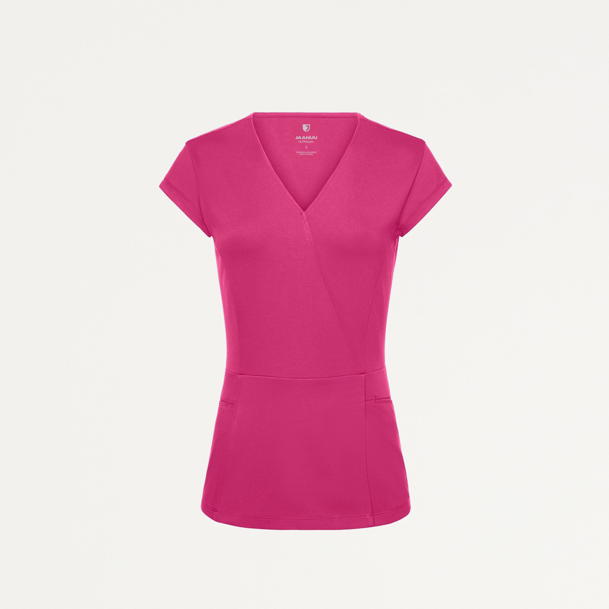 Isla Mock-Wrap UltraSOFT™ Scrub Top - Wild Berry