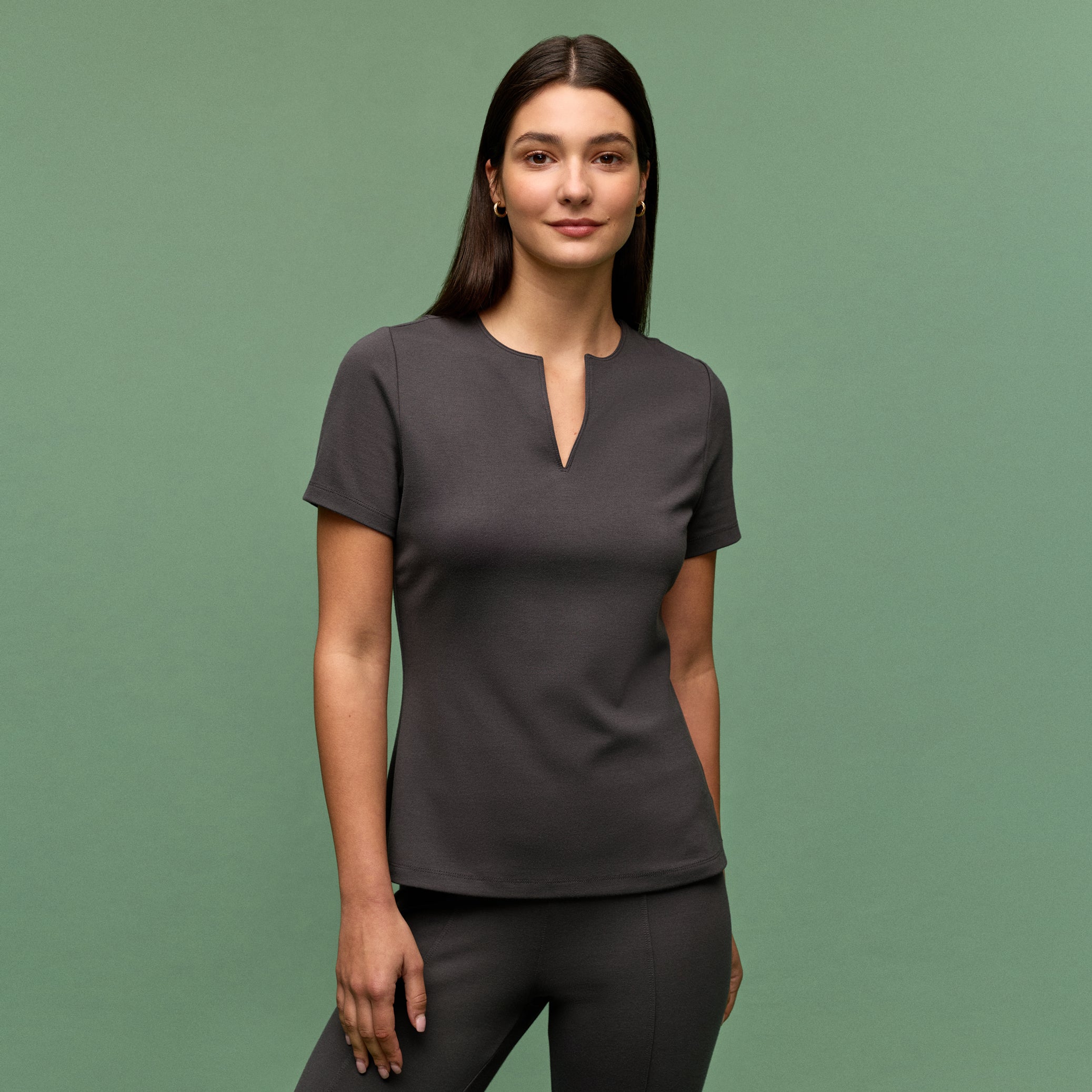 Sloane Slim UltraSOFT™ Scrub Top - Charcoal