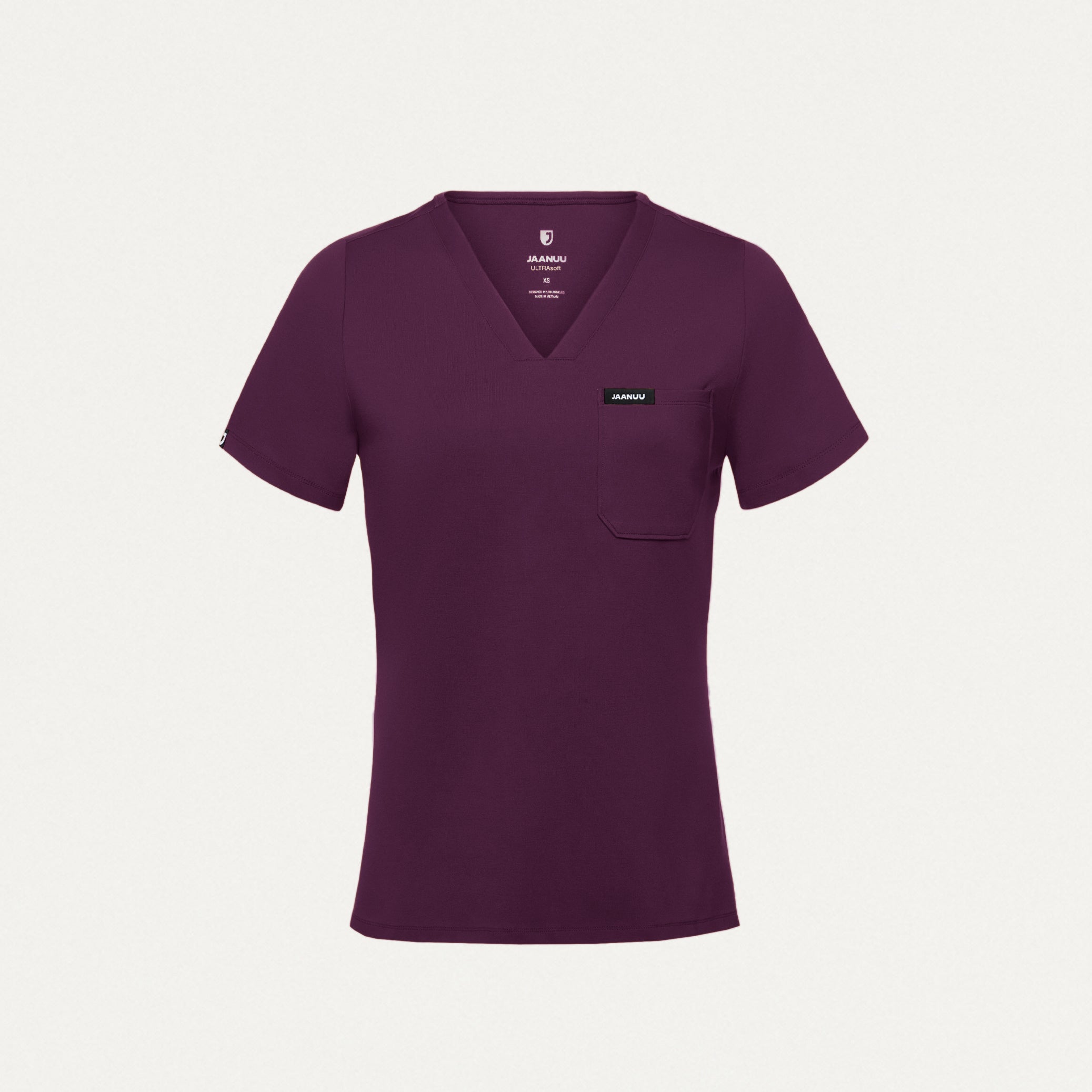 Rhena Slim UltraSOFT™ Scrub Top - Deep Eggplant