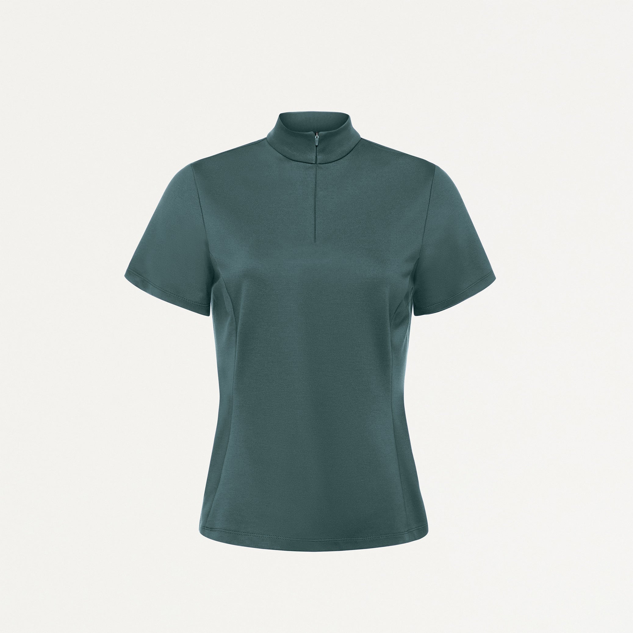 Astra Slim Half-Zip UltraSOFT™ Scrub Top - Alpine Green