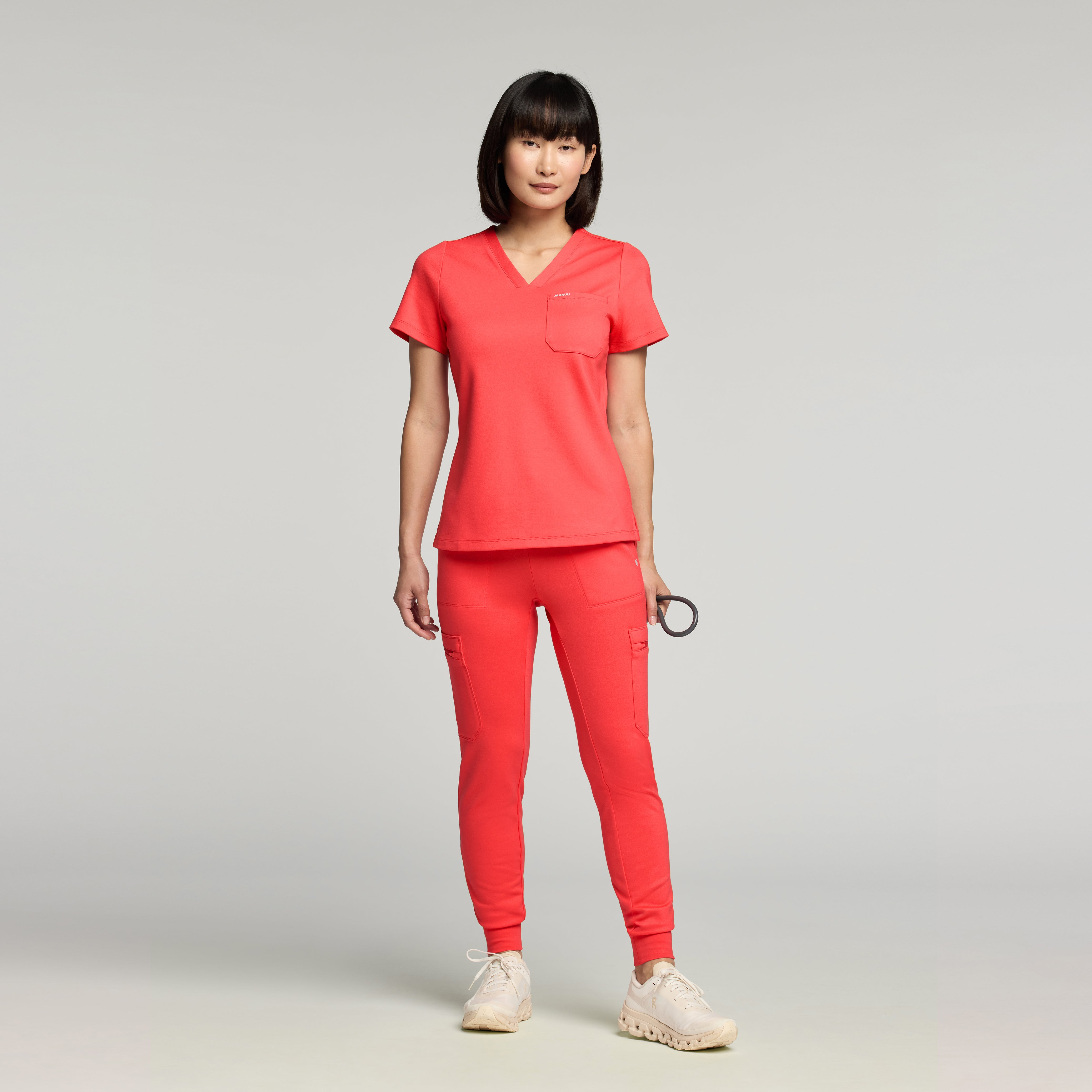 Kait 10-Pocket Skinny UltraSOFT™ Scrub Jogger - Coral