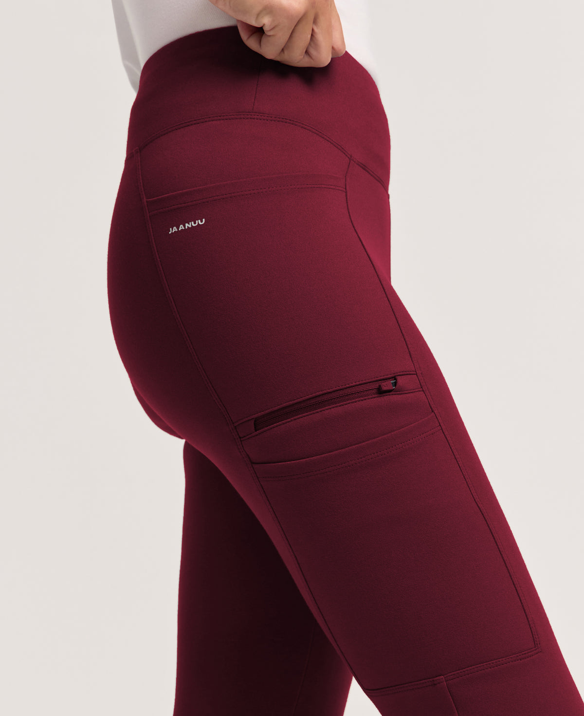 Jaanuu Perri Yoga Scrub Pant in Burgundy, product photo 2 of 6