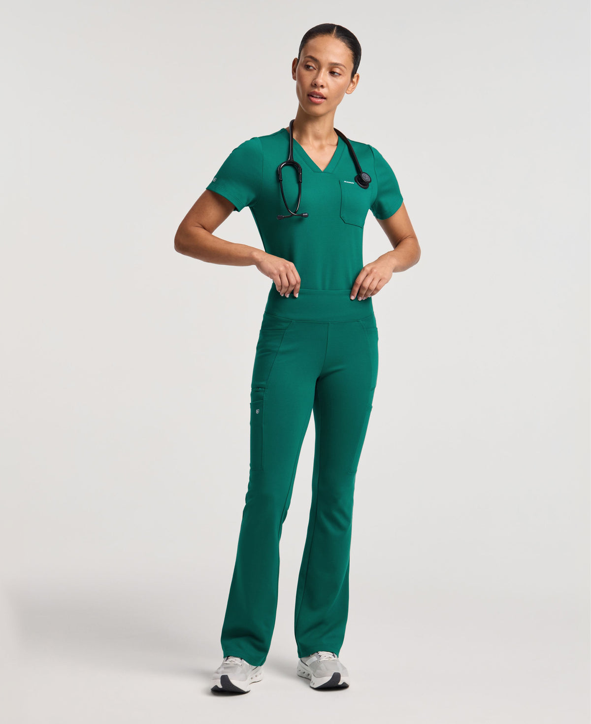 Jaanuu Perri Yoga Scrub Pant in Hunter Green, product photo 2 of 6